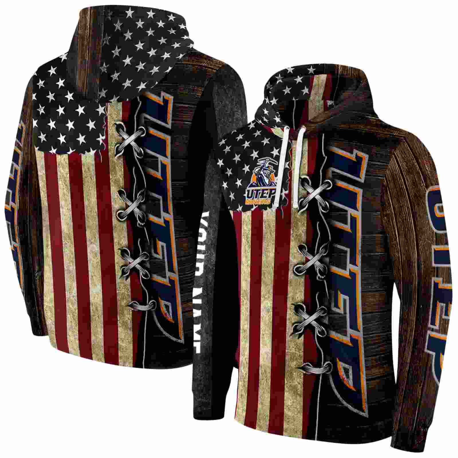 personalized utep miners american pride hoodie fashion forward