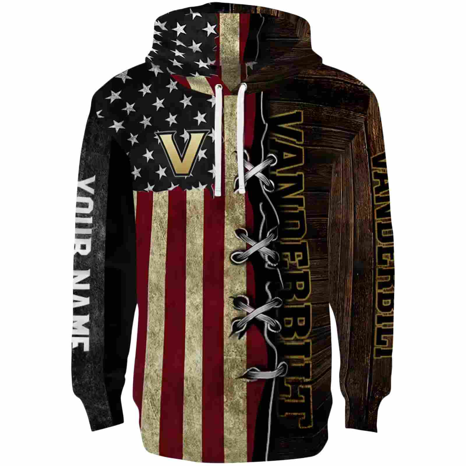 Personalized Vanderbilt Commodores American Pride Hoodie