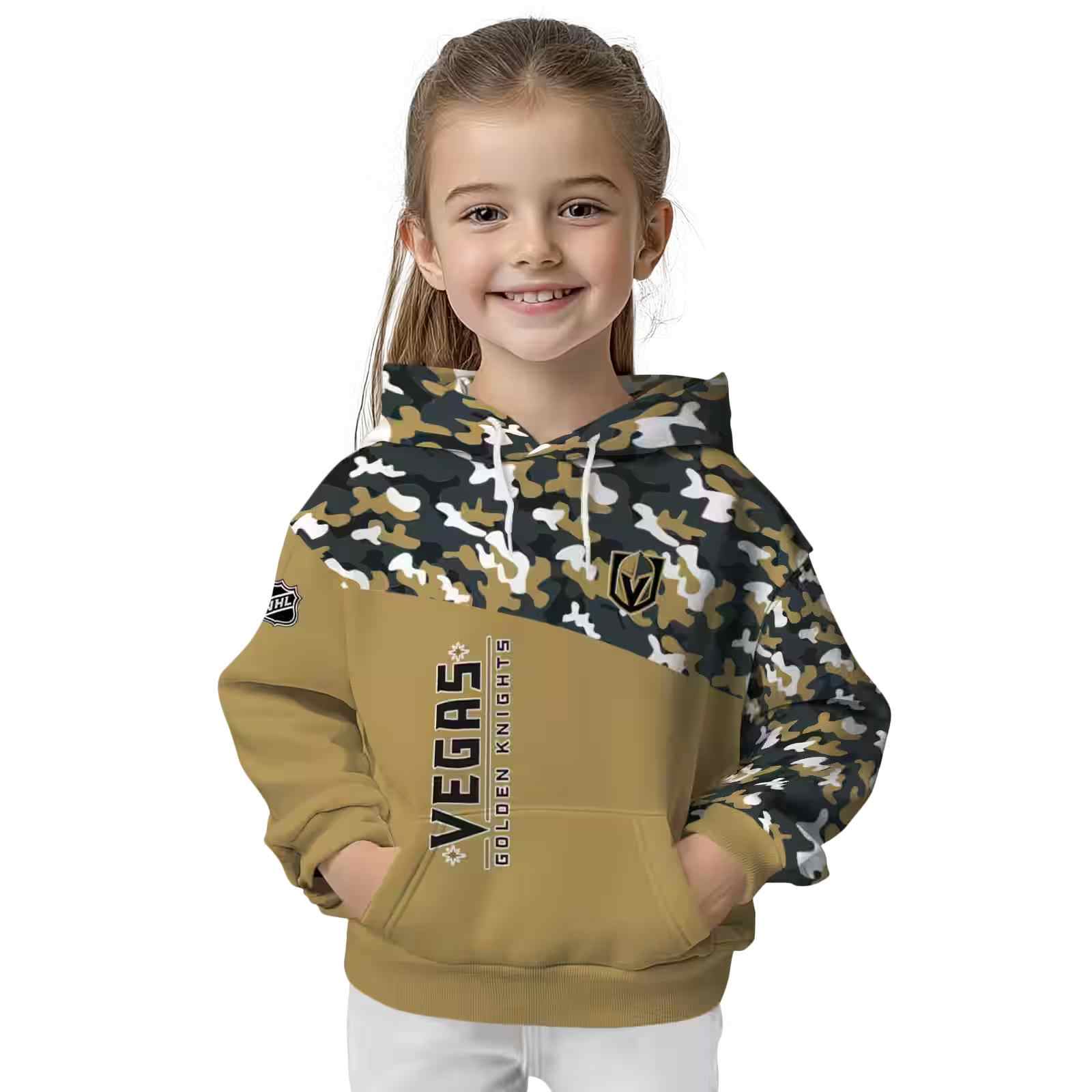 personalized vegas golden knights camo pattern tan hoodie top rated