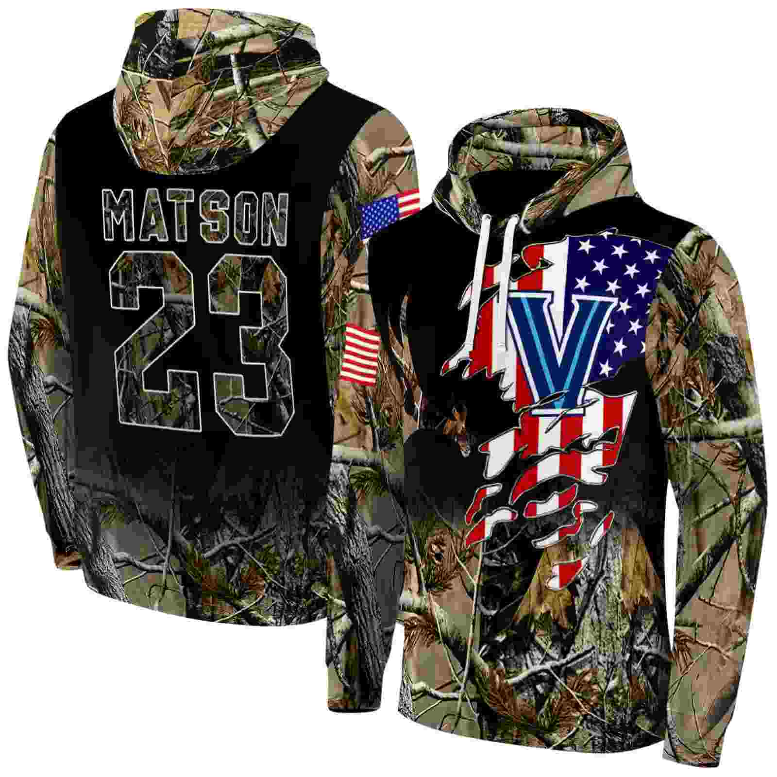 personalized villanova wildcats tree camo hoodie fashion forward