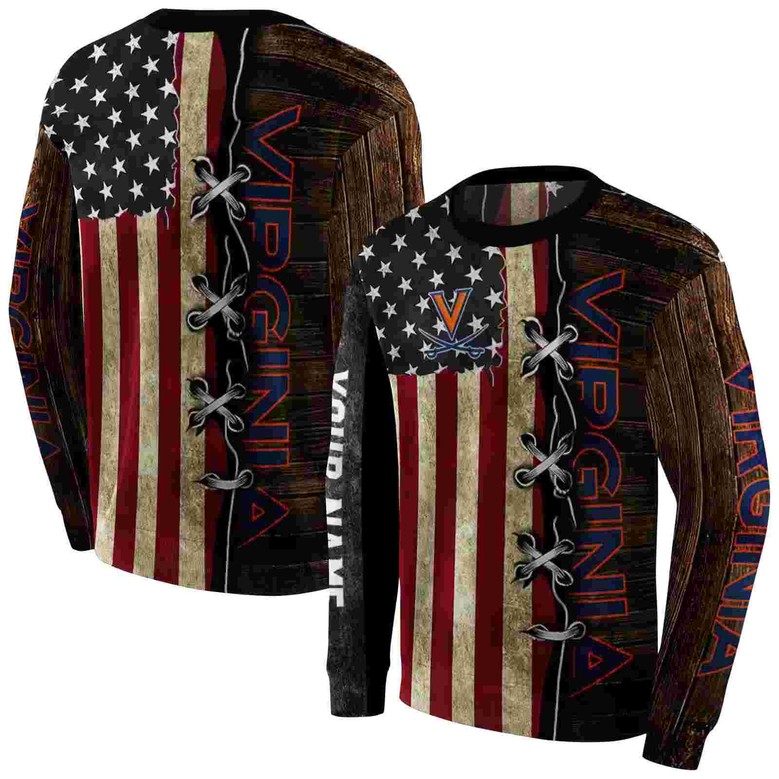 personalized virginia cavaliers american pride hoodie premium grade