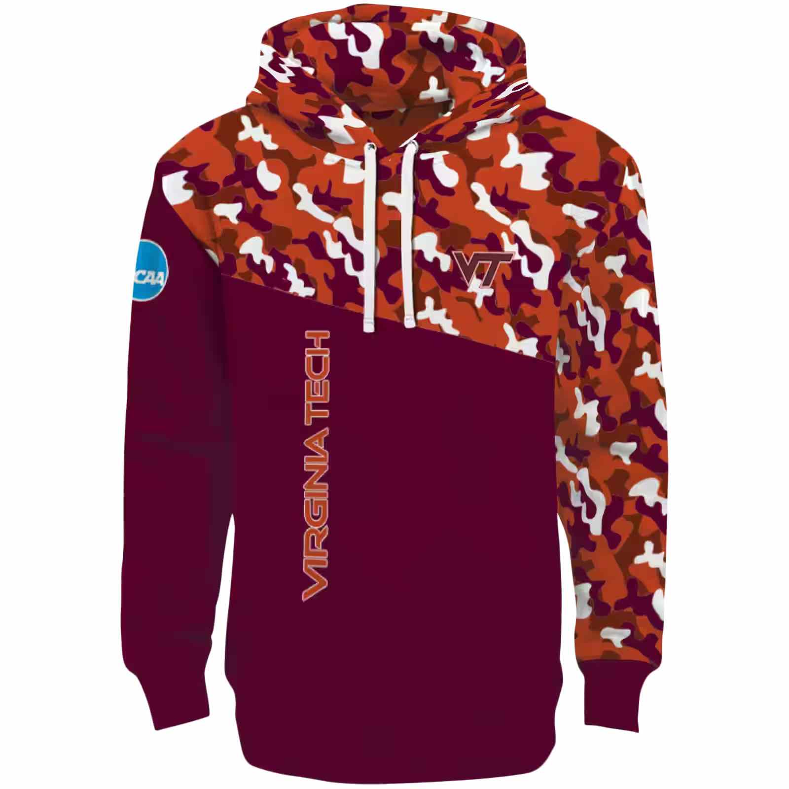 Personalized Virginia Tech Hokies Camo Pattern Maroon Hoodie