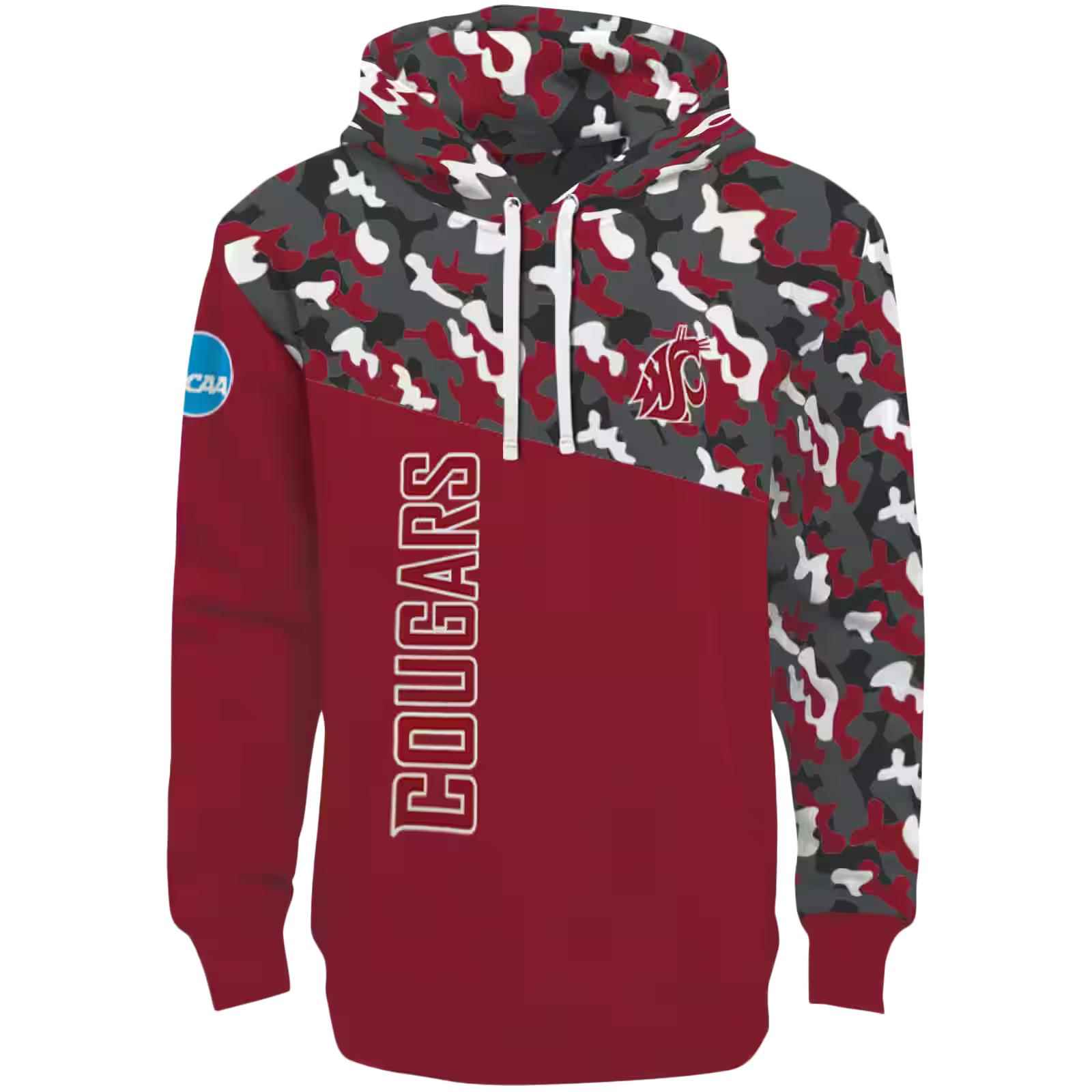 Personalized Washington State Cougars Camo Pattern Crimson Hoodie