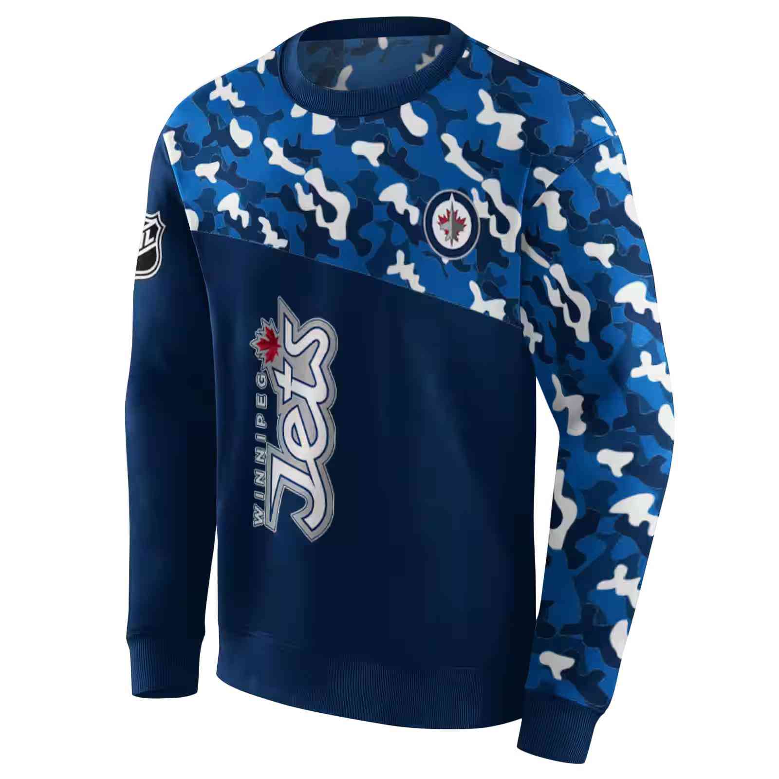 personalized winnipeg jets camo pattern blue hoodie new arrival