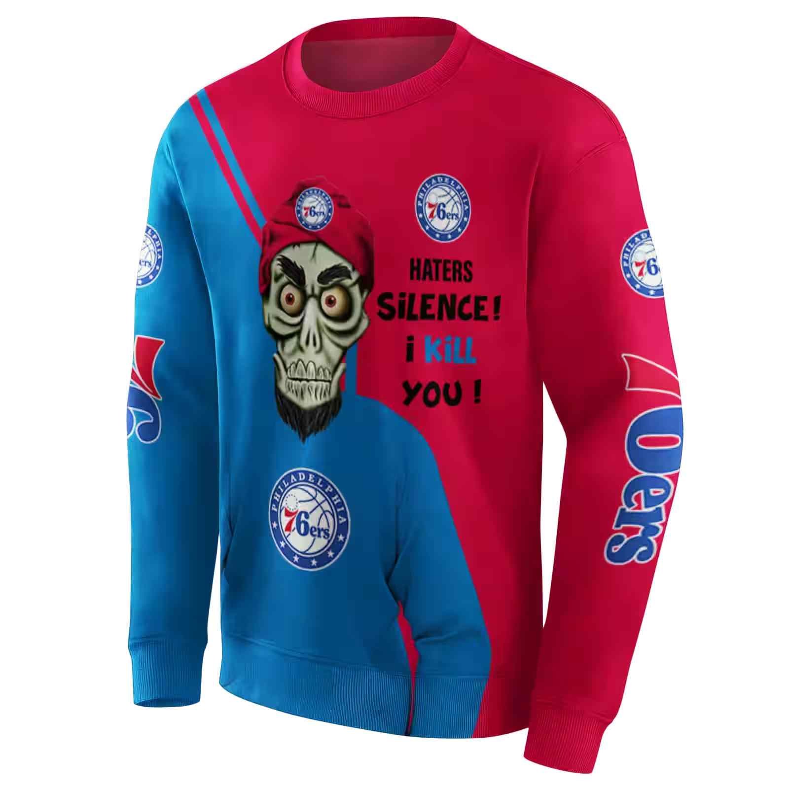 philadelphia 76ers achmed skull blue hoodie new arrival