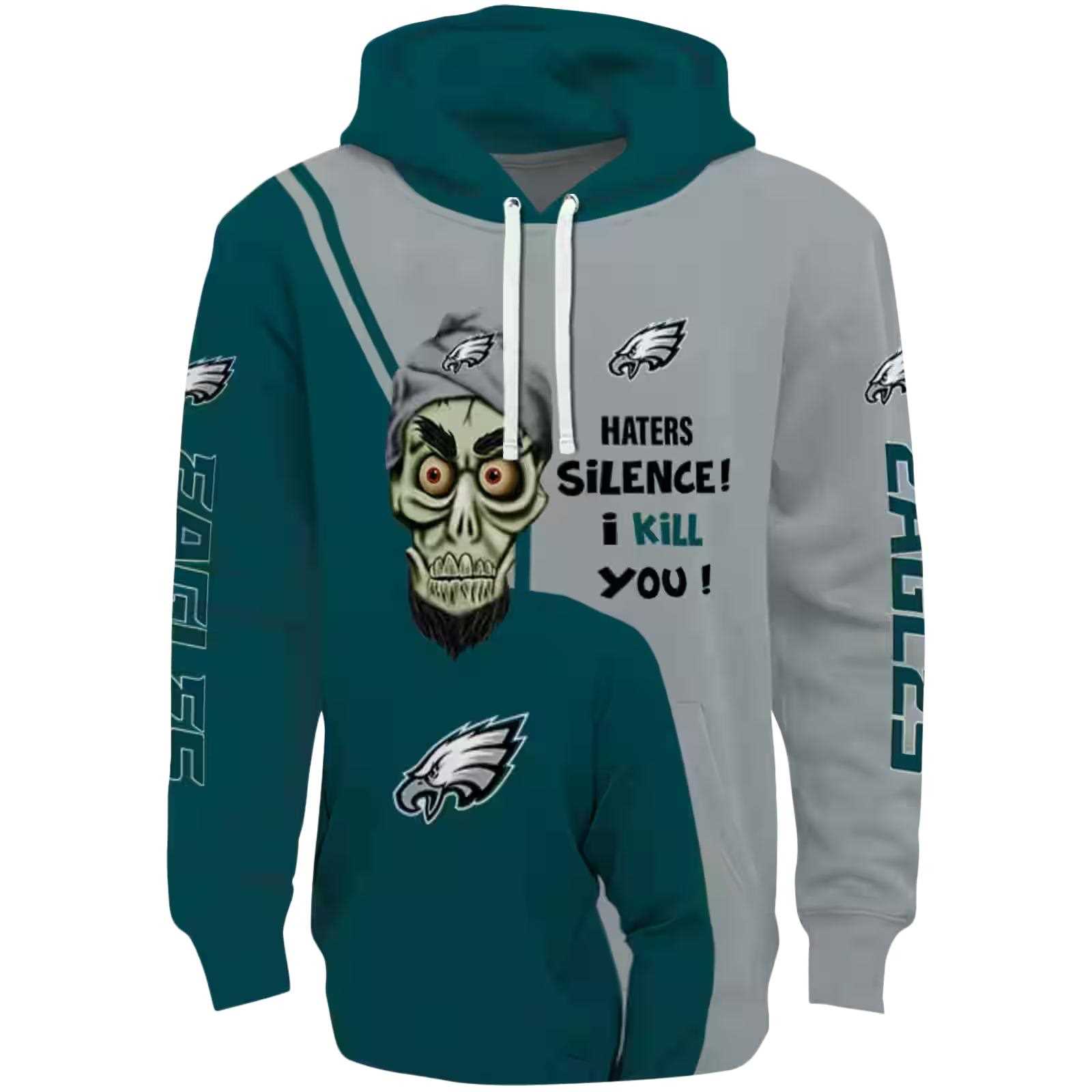 Philadelphia Eagles Achmed Skull Green Hoodie