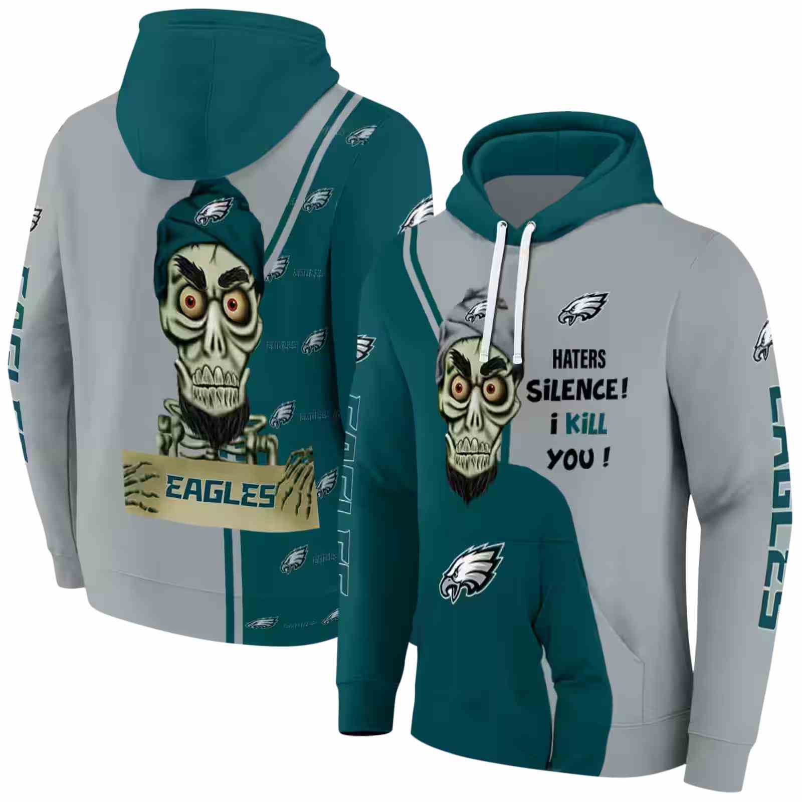 philadelphia eagles achmed skull green hoodie fashion forward