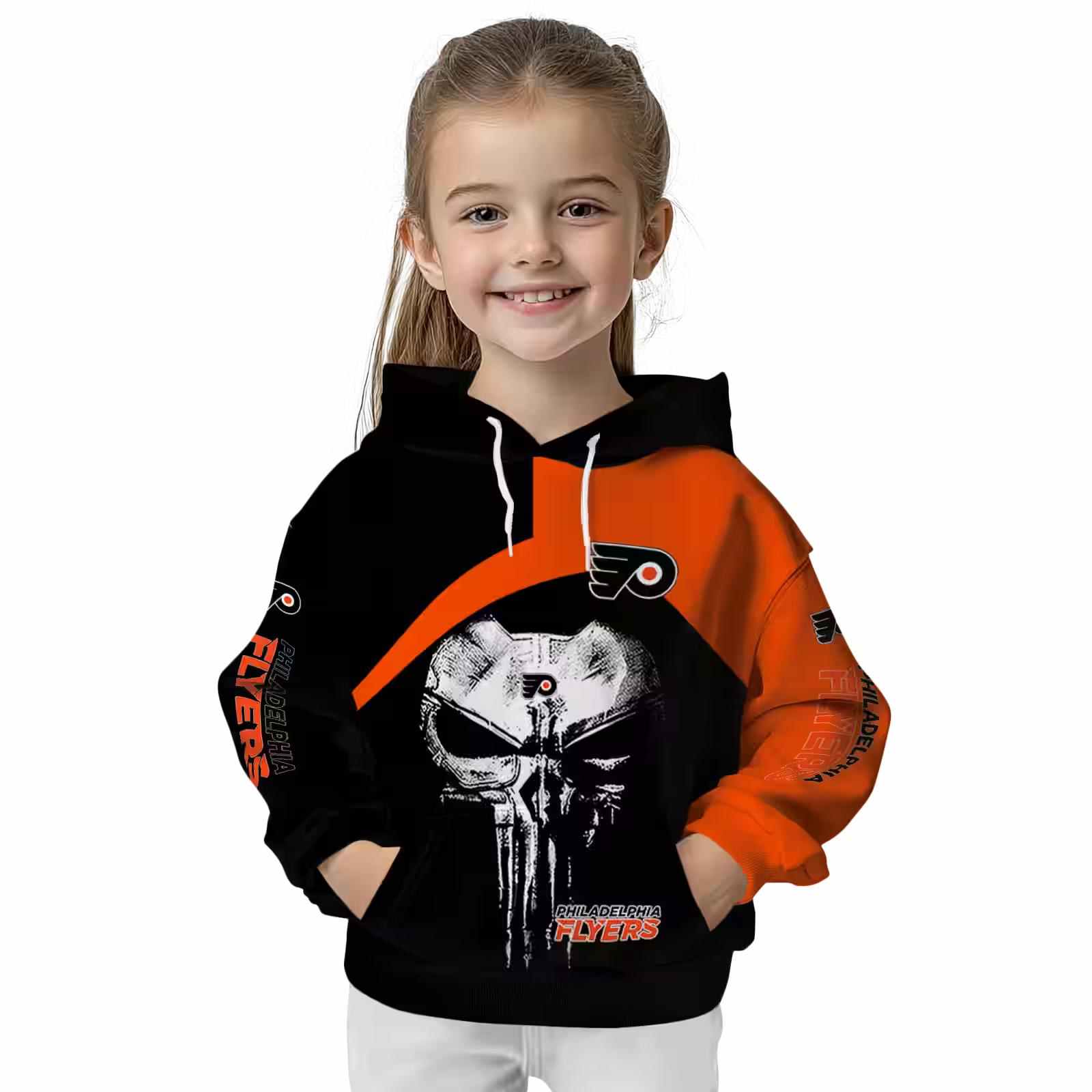 philadelphia flyers skull punisher black hoodie top rated