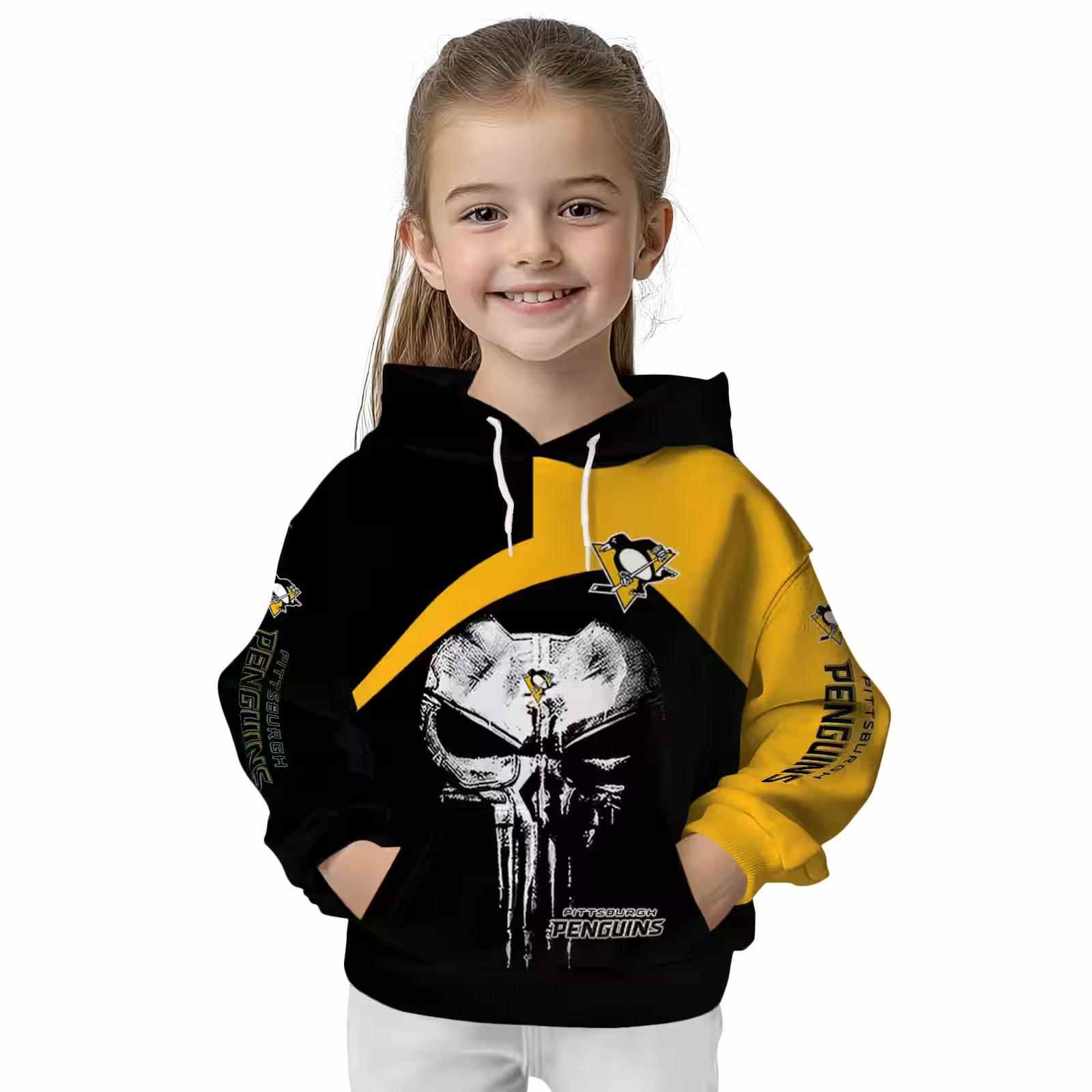 pittsburgh penguins skull punisher black hoodie top rated