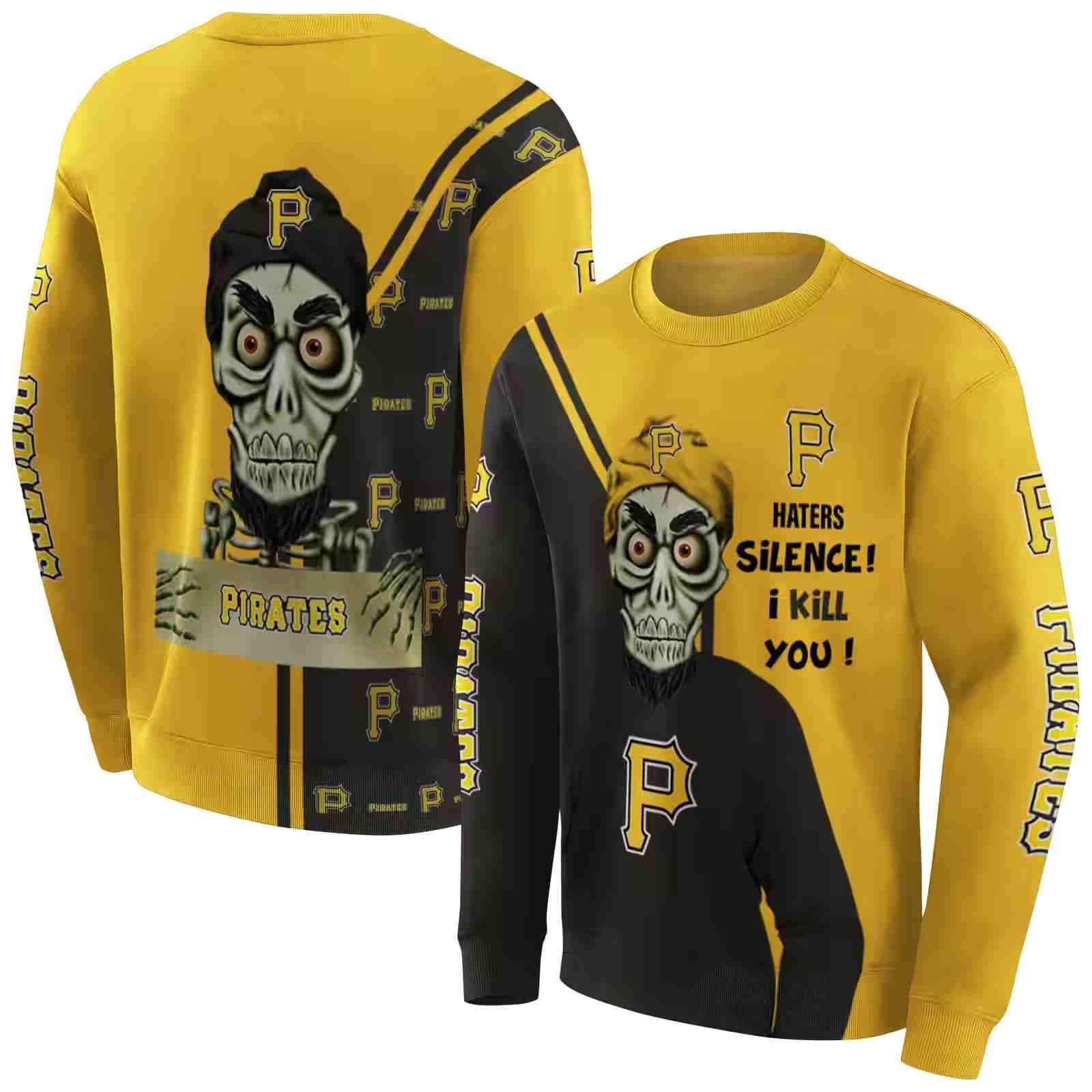 pittsburgh pirates achmed skull black hoodie premium grade