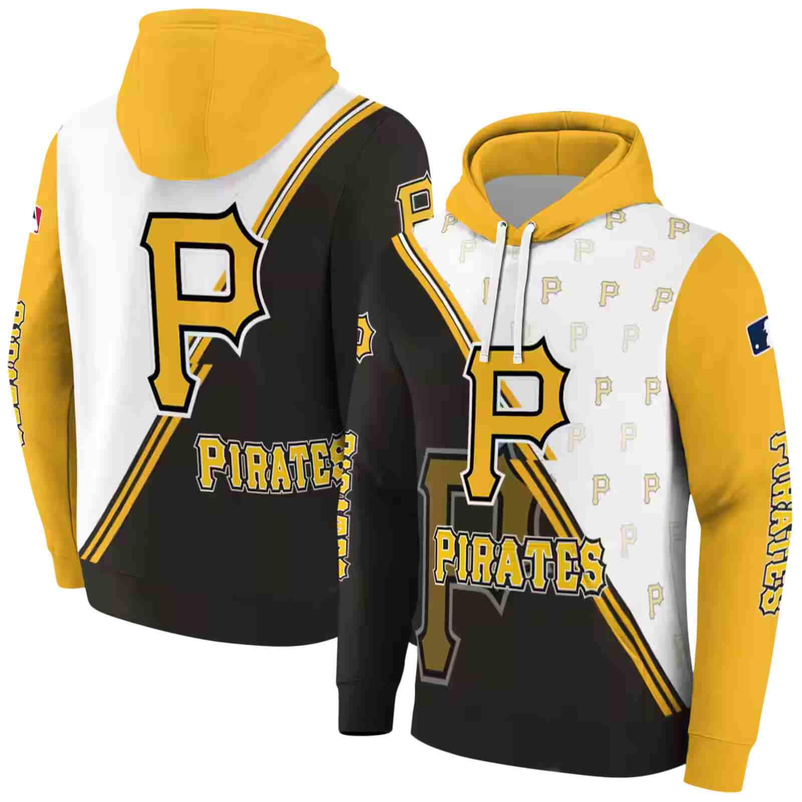 pittsburgh pirates diagonal stripe black white hoodie fashion forward