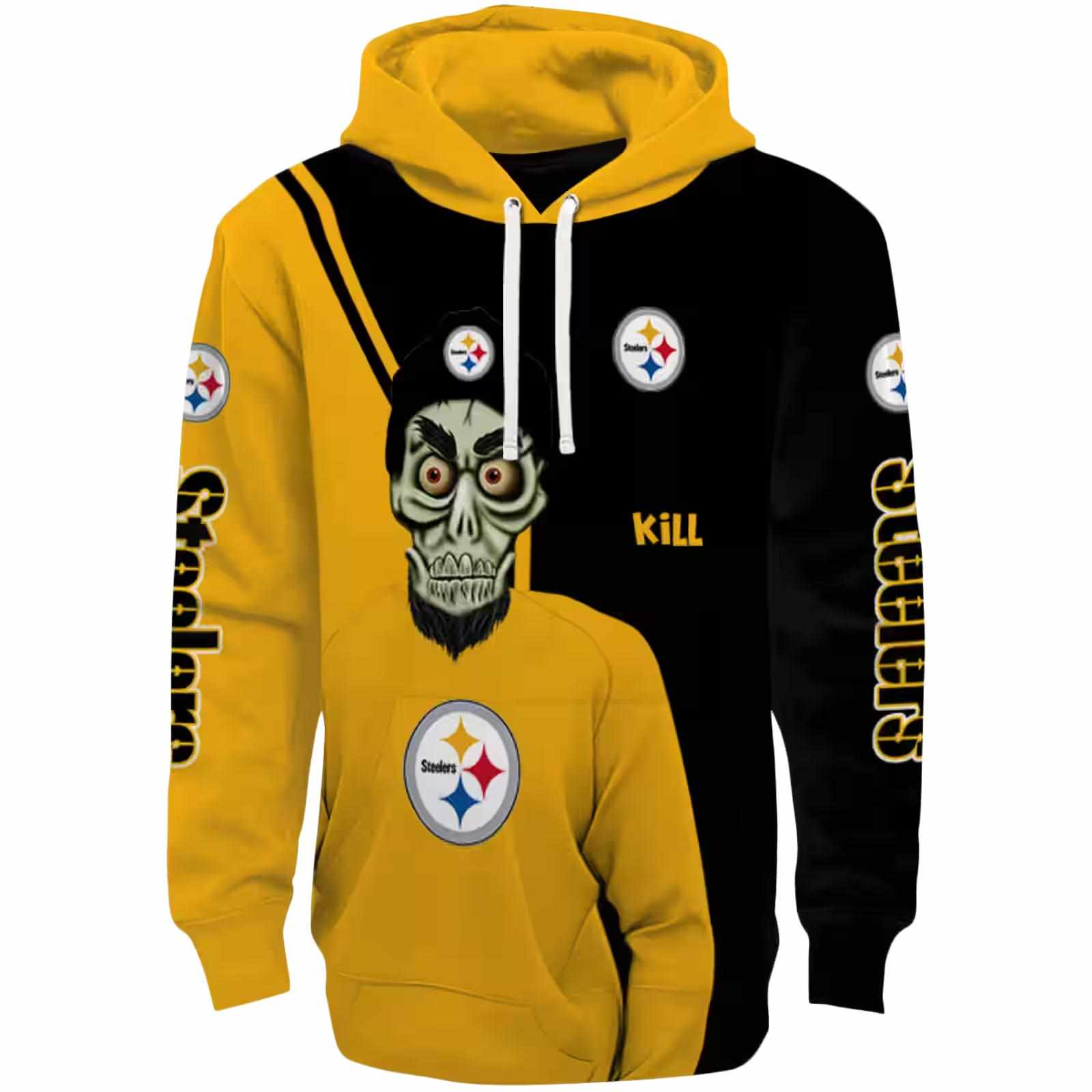 Pittsburgh Steelers Achmed Skull Gold Hoodie