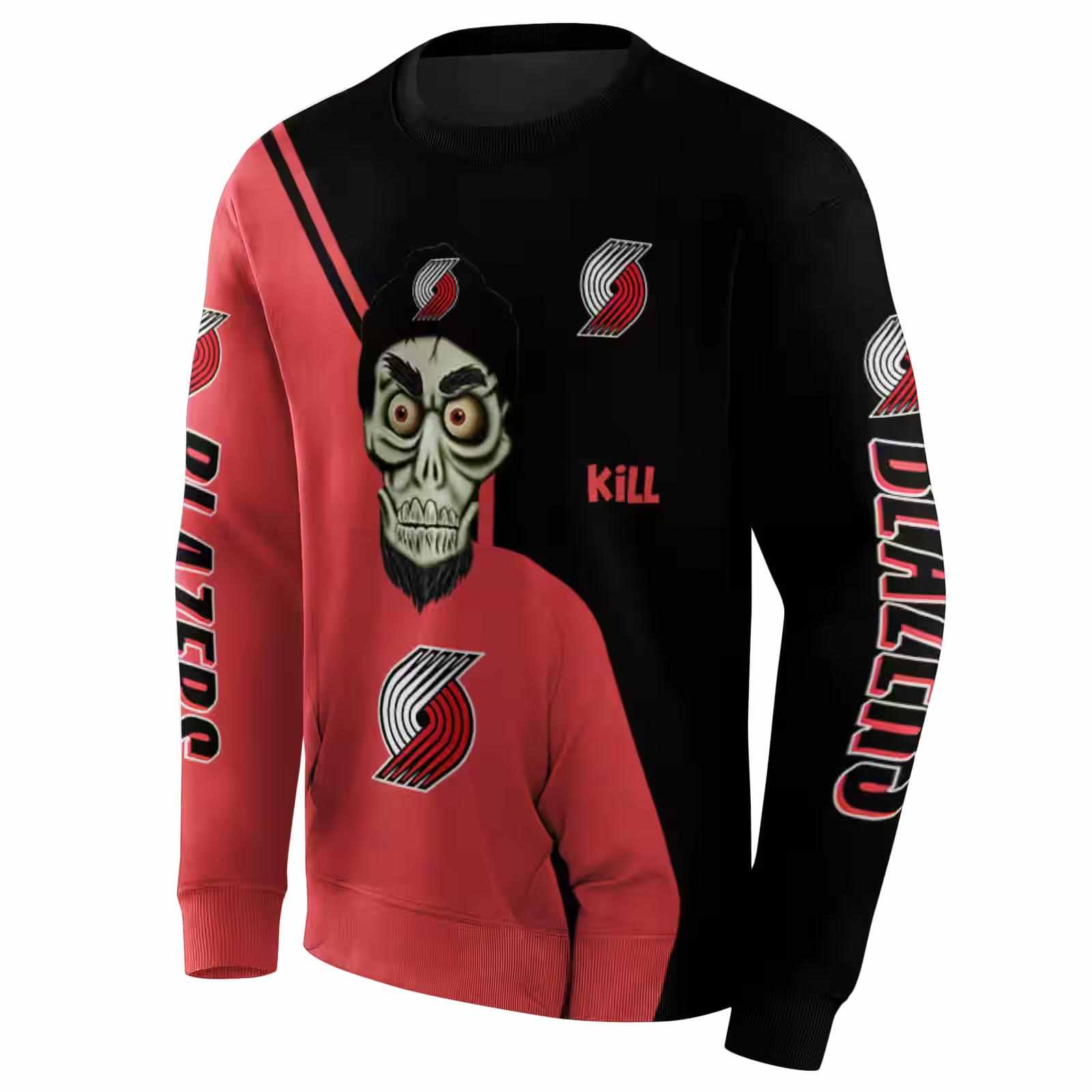 portland trail blazers achmed skull red hoodie new arrival