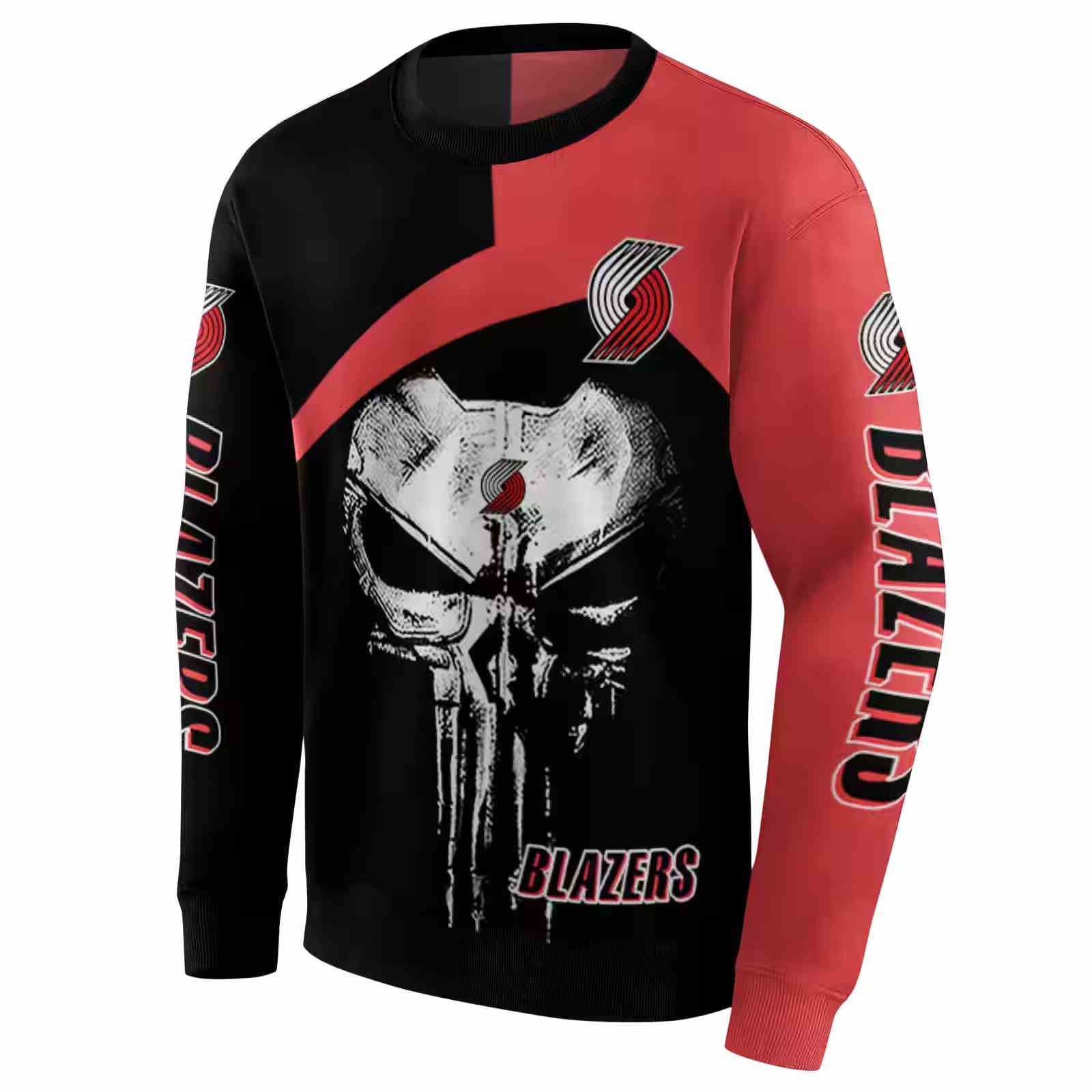 portland trail blazers skull punisher black hoodie new arrival