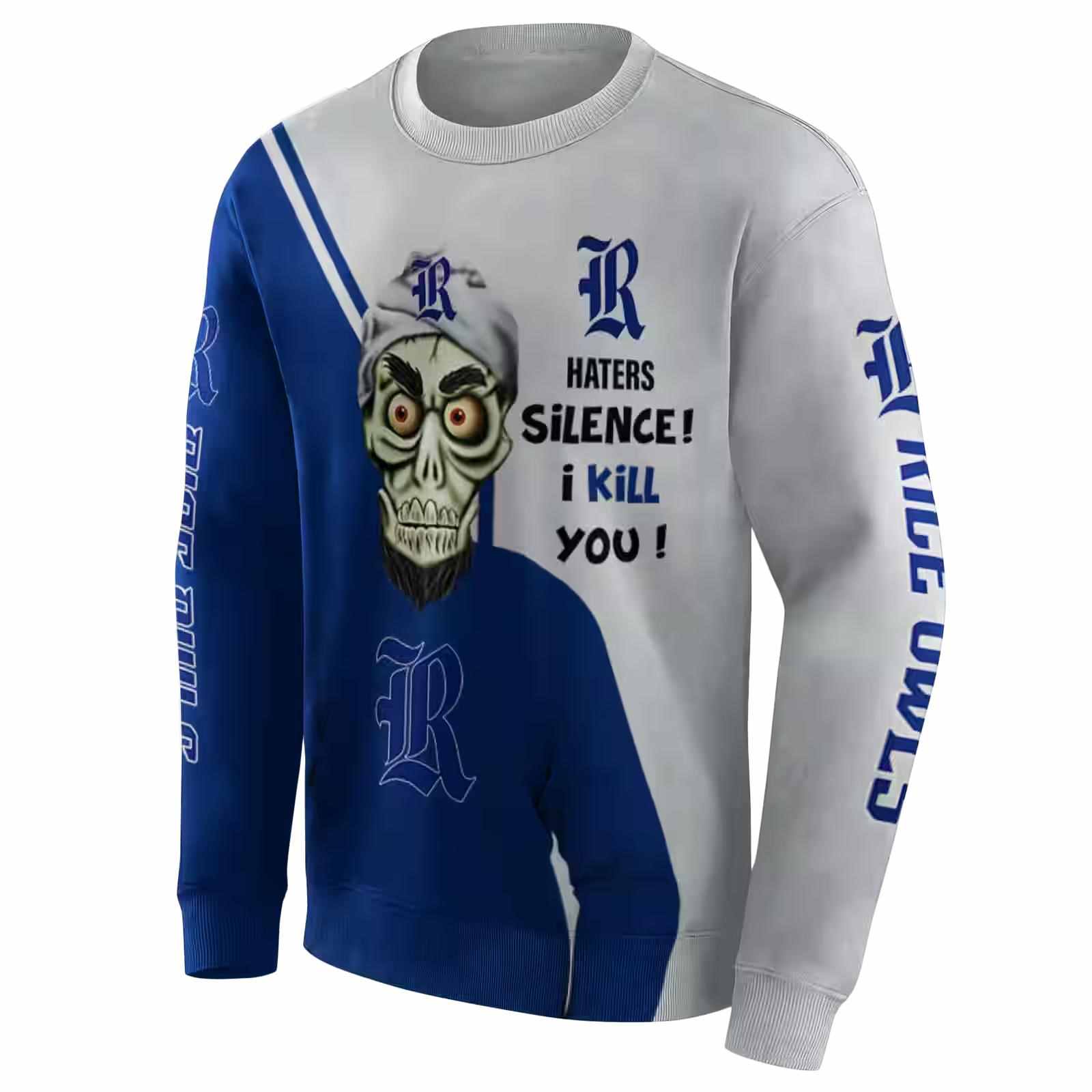 rice owls achmed skull navy blue hoodie new arrival