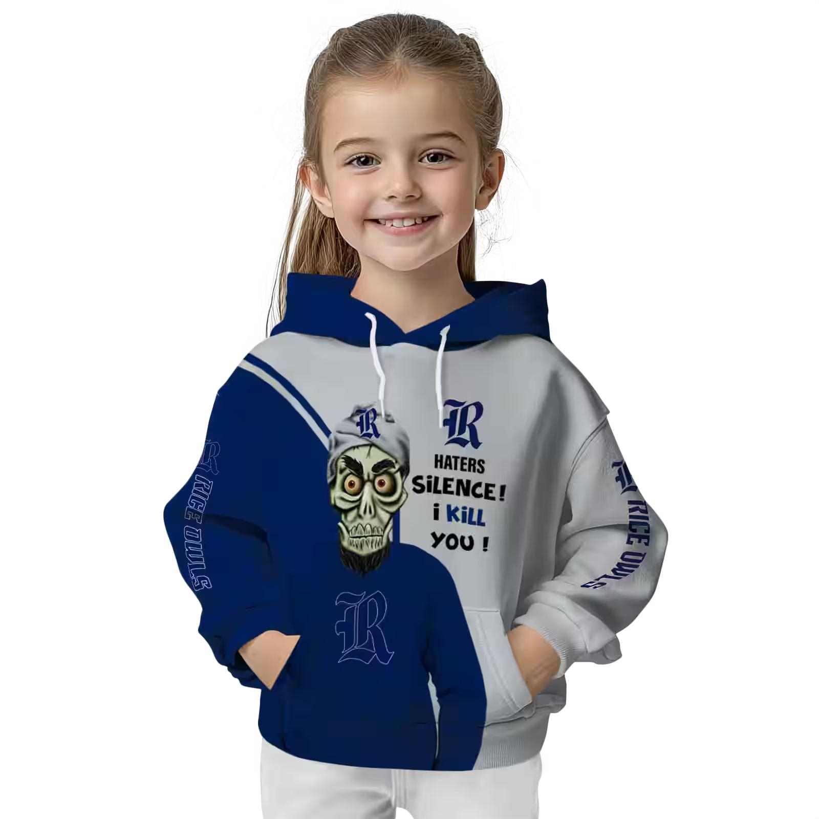 rice owls achmed skull navy blue hoodie top rated