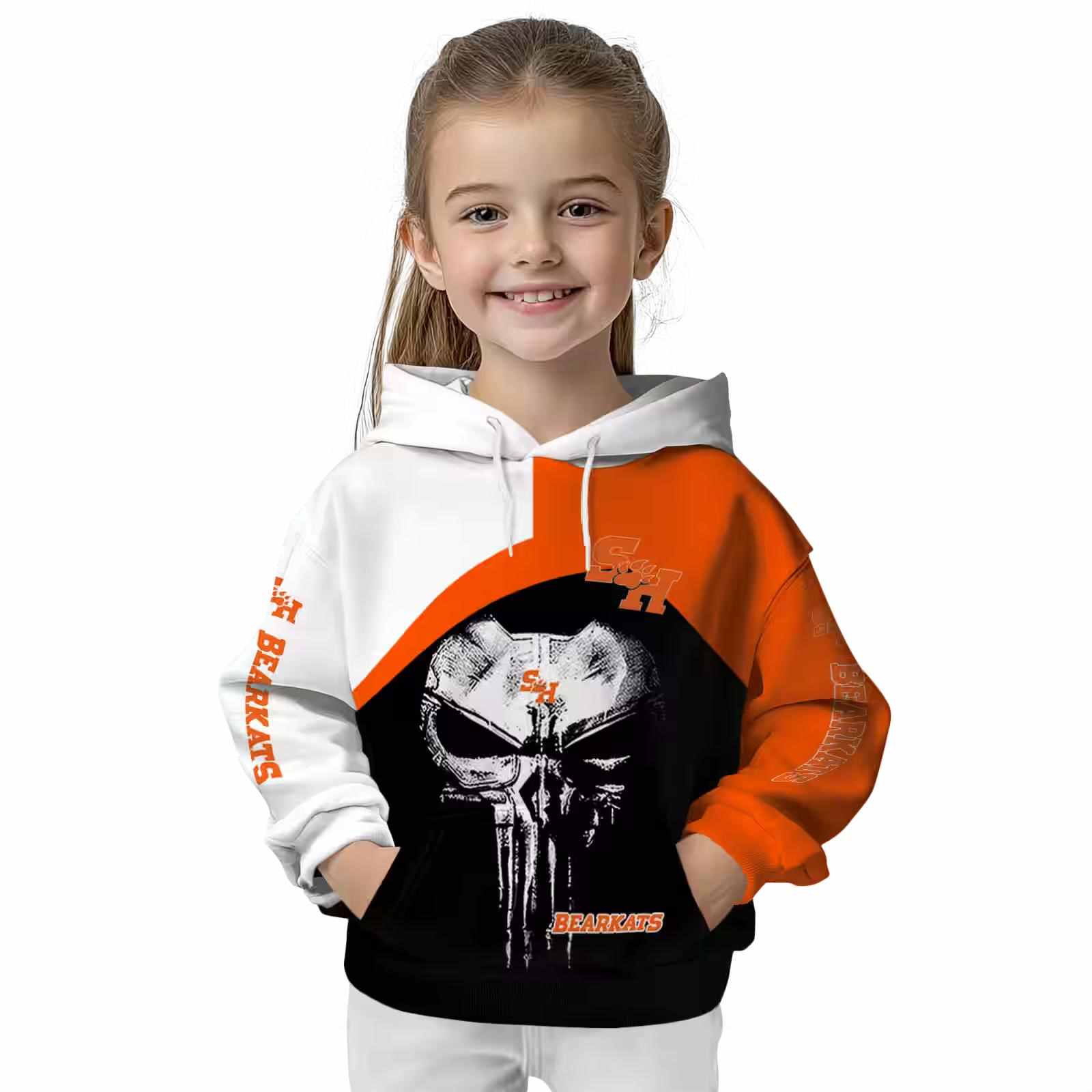 sam houston bearkats skull punisher white black hoodie top rated