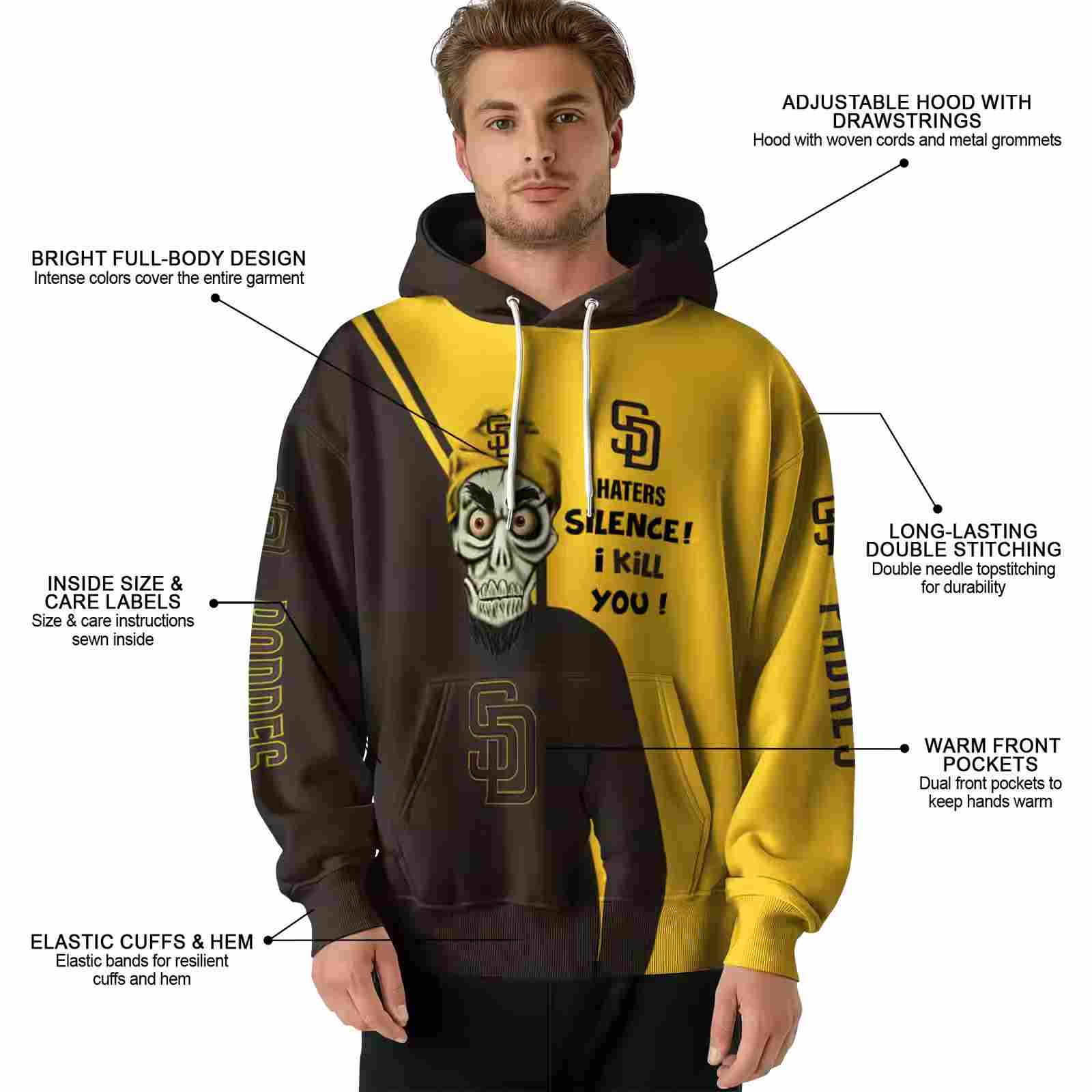 san diego padres achmed skull brown hoodie latest model