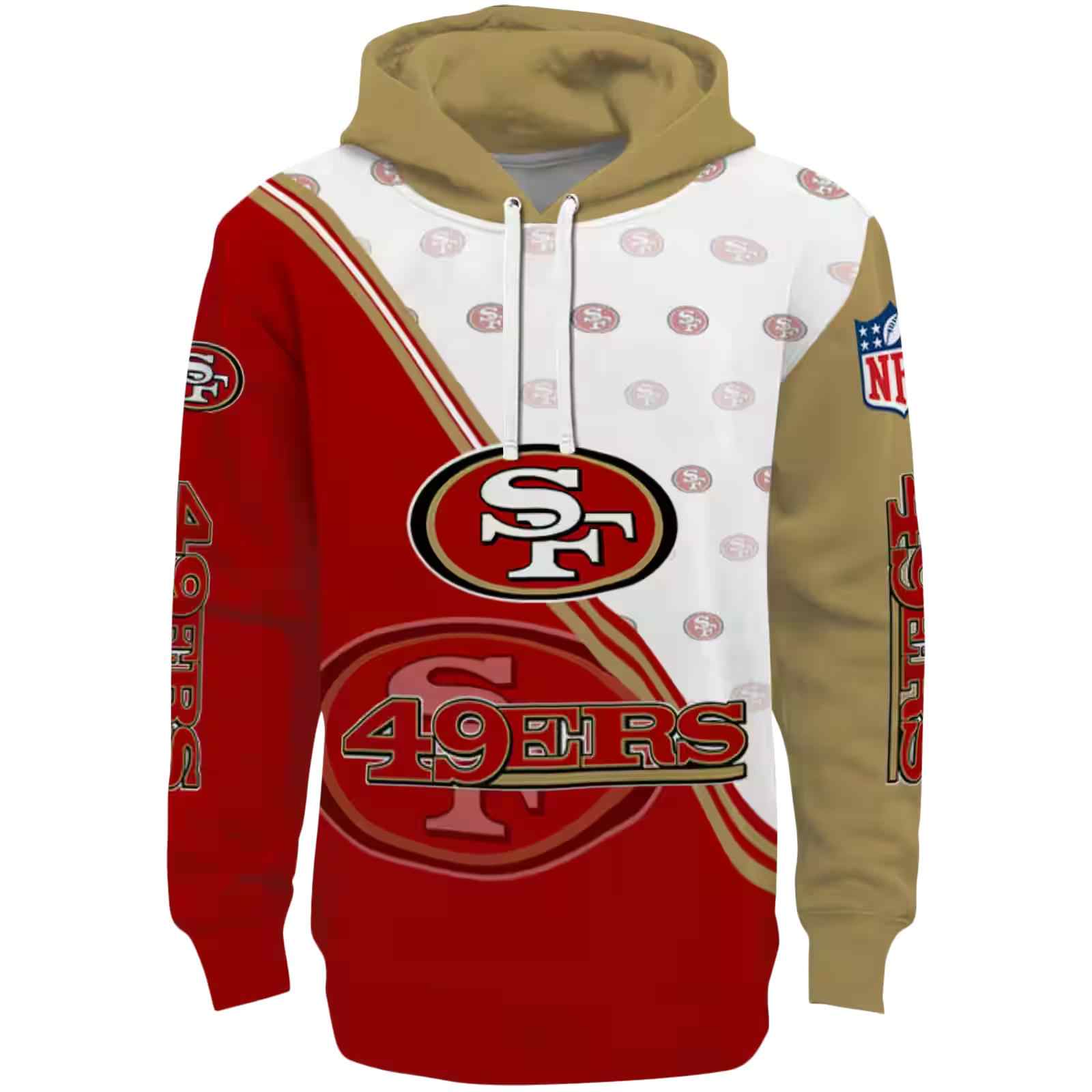 San Francisco 49ers Diagonal Stripe Red White Hoodie