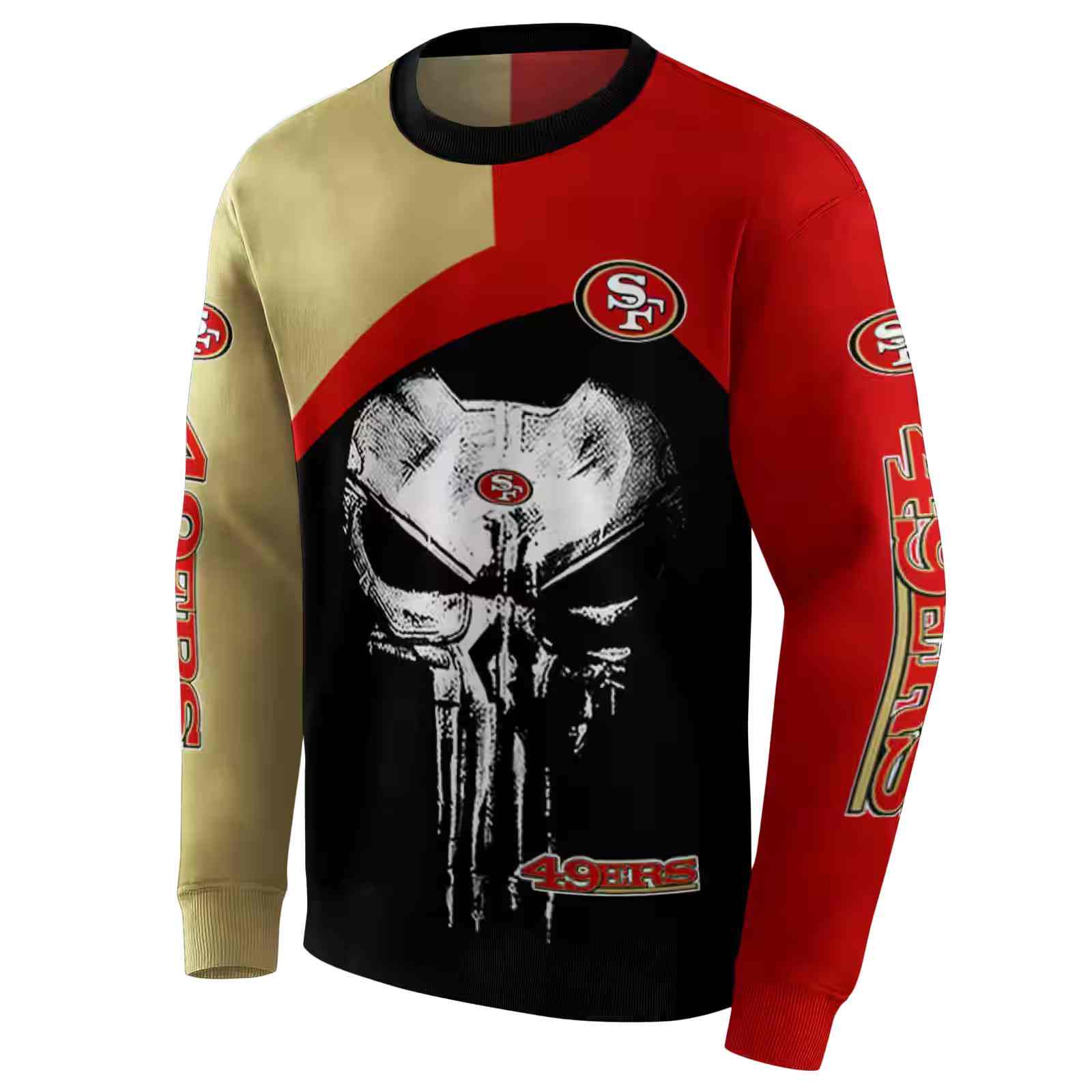 san francisco 49ers skull punisher gold black hoodie new arrival