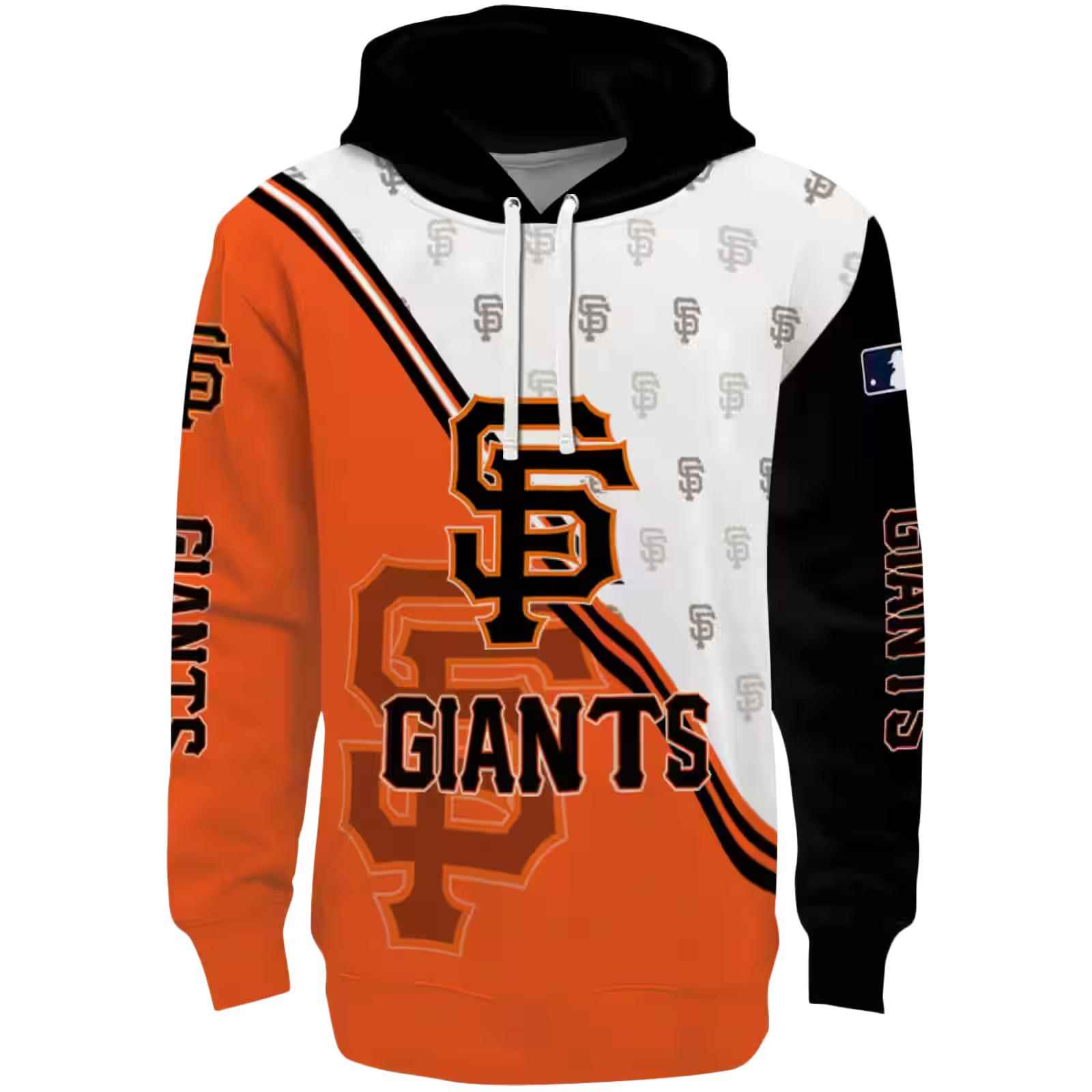 San Francisco Giants Diagonal Stripe Orange White Hoodie