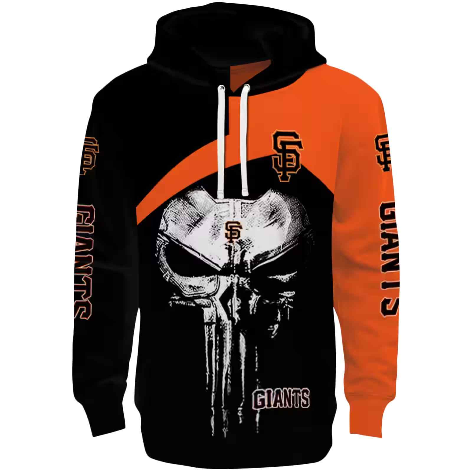 San Francisco Giants Skull Punisher Black Hoodie