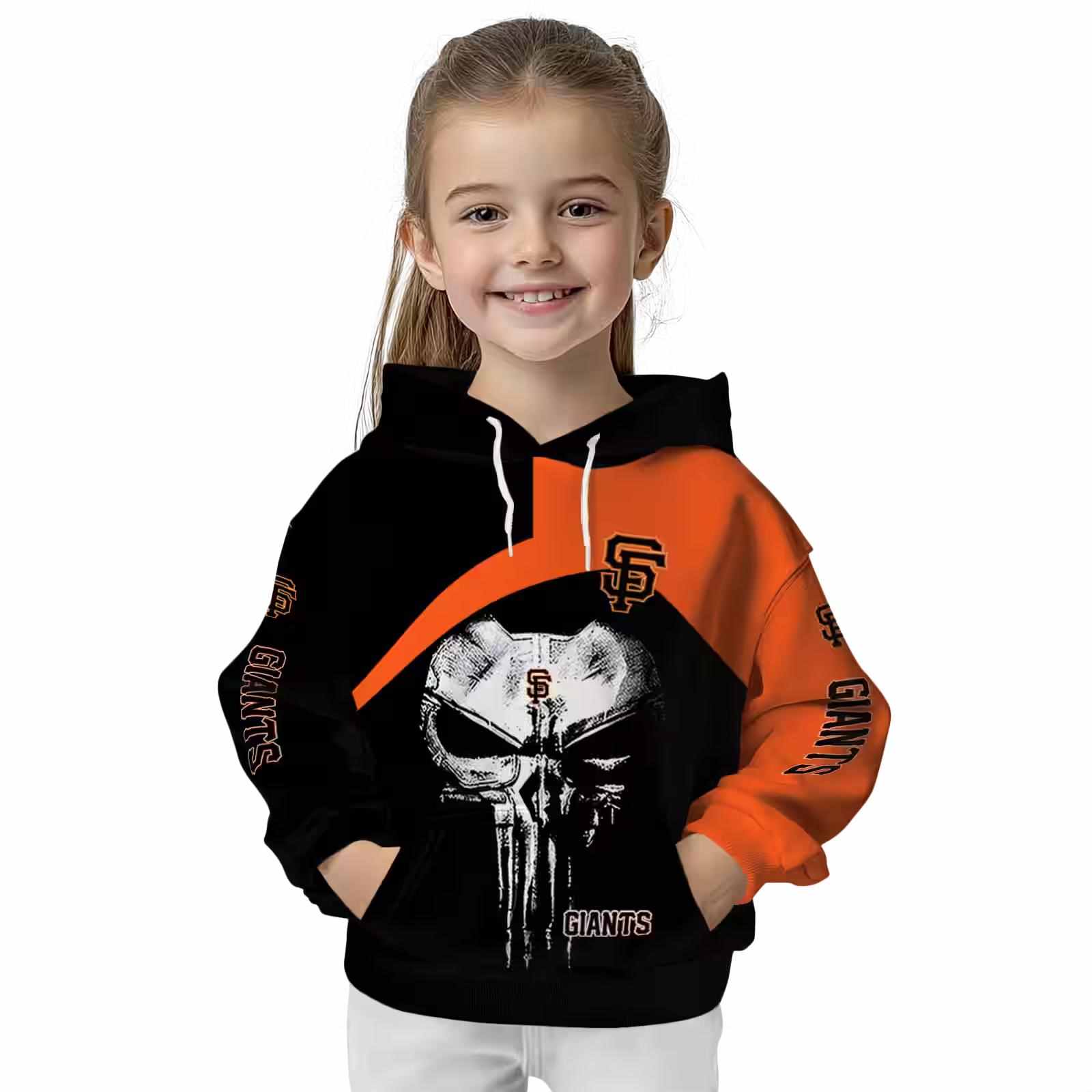 san francisco giants skull punisher black hoodie top rated