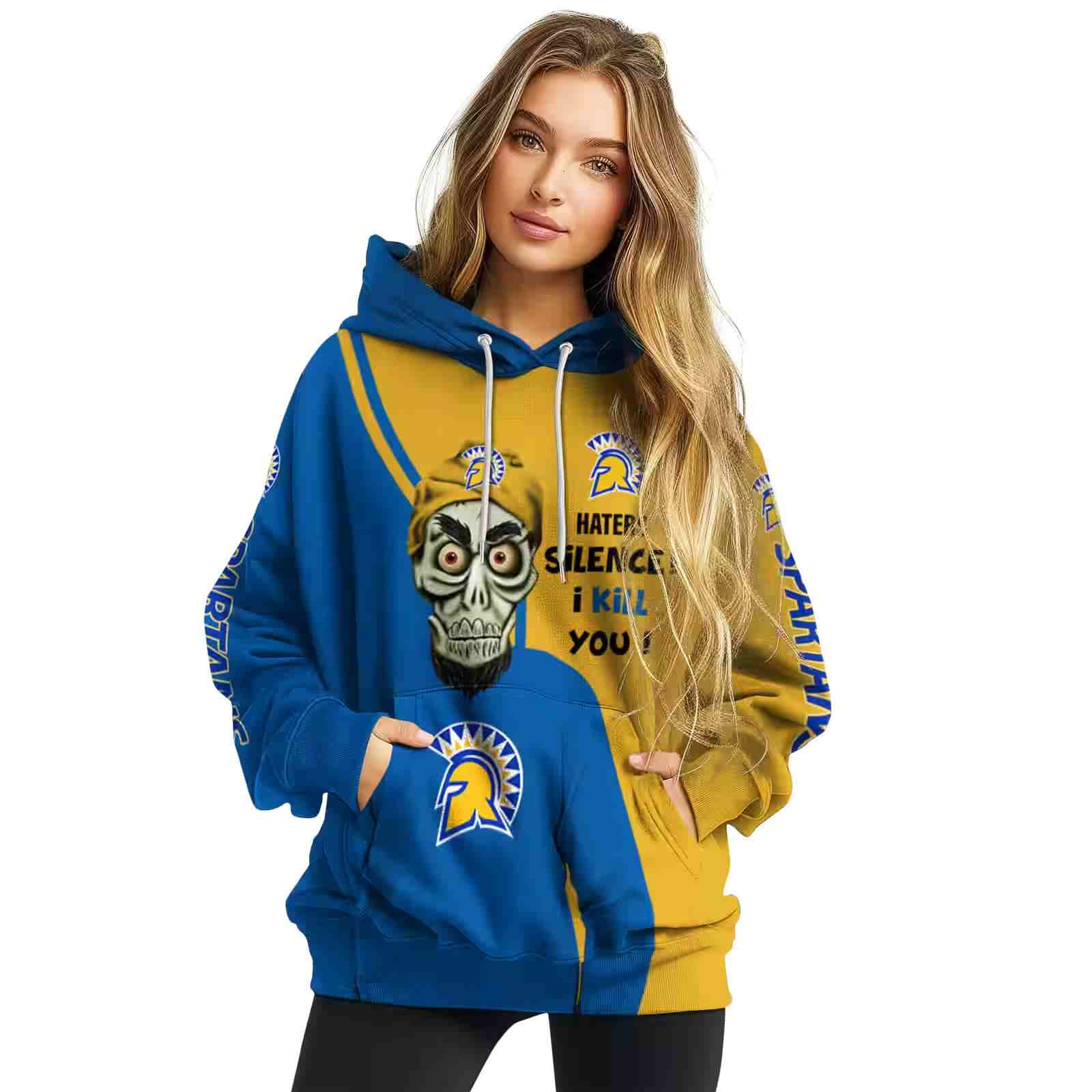 san jose state spartans achmed skull blue hoodie high quality