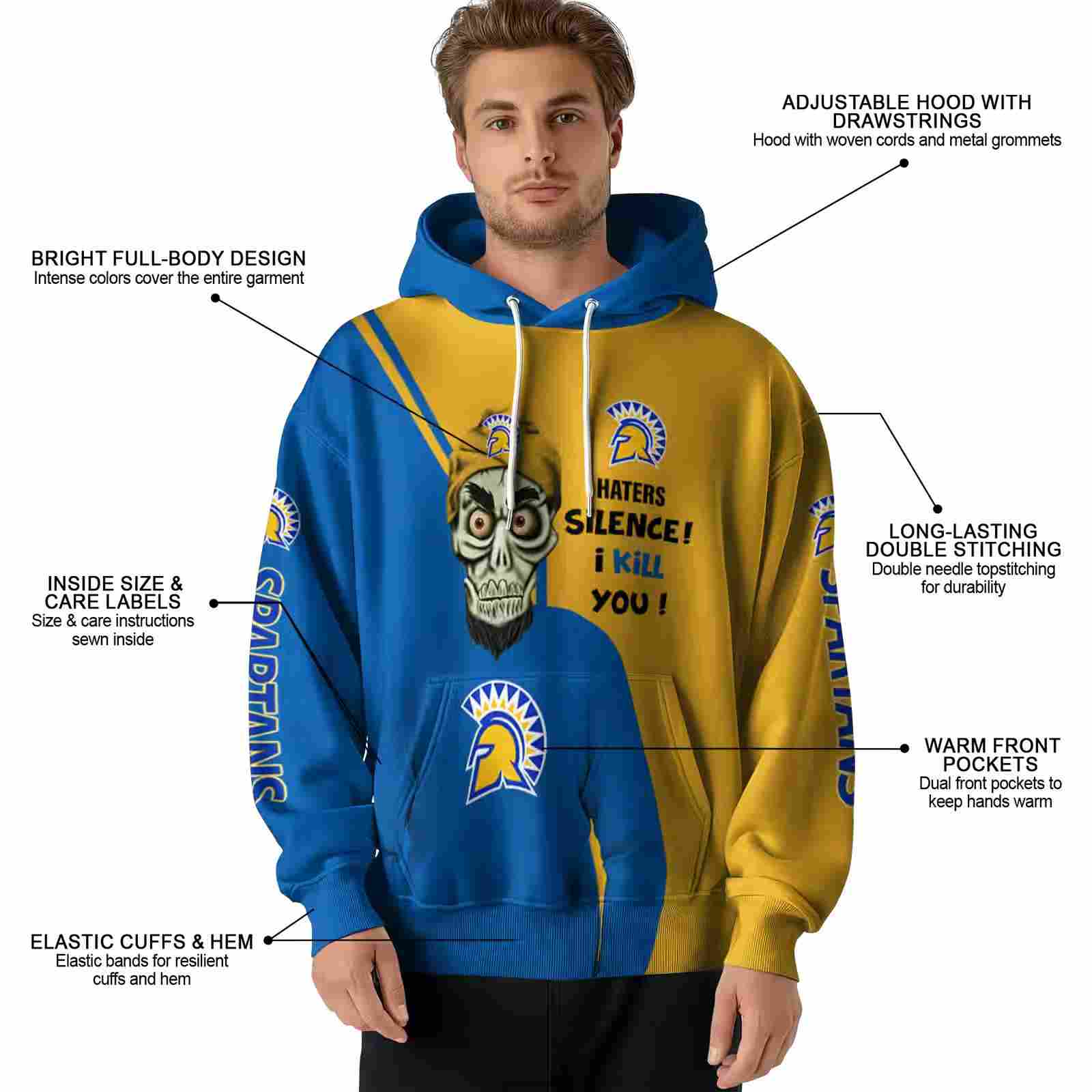 san jose state spartans achmed skull blue hoodie latest model