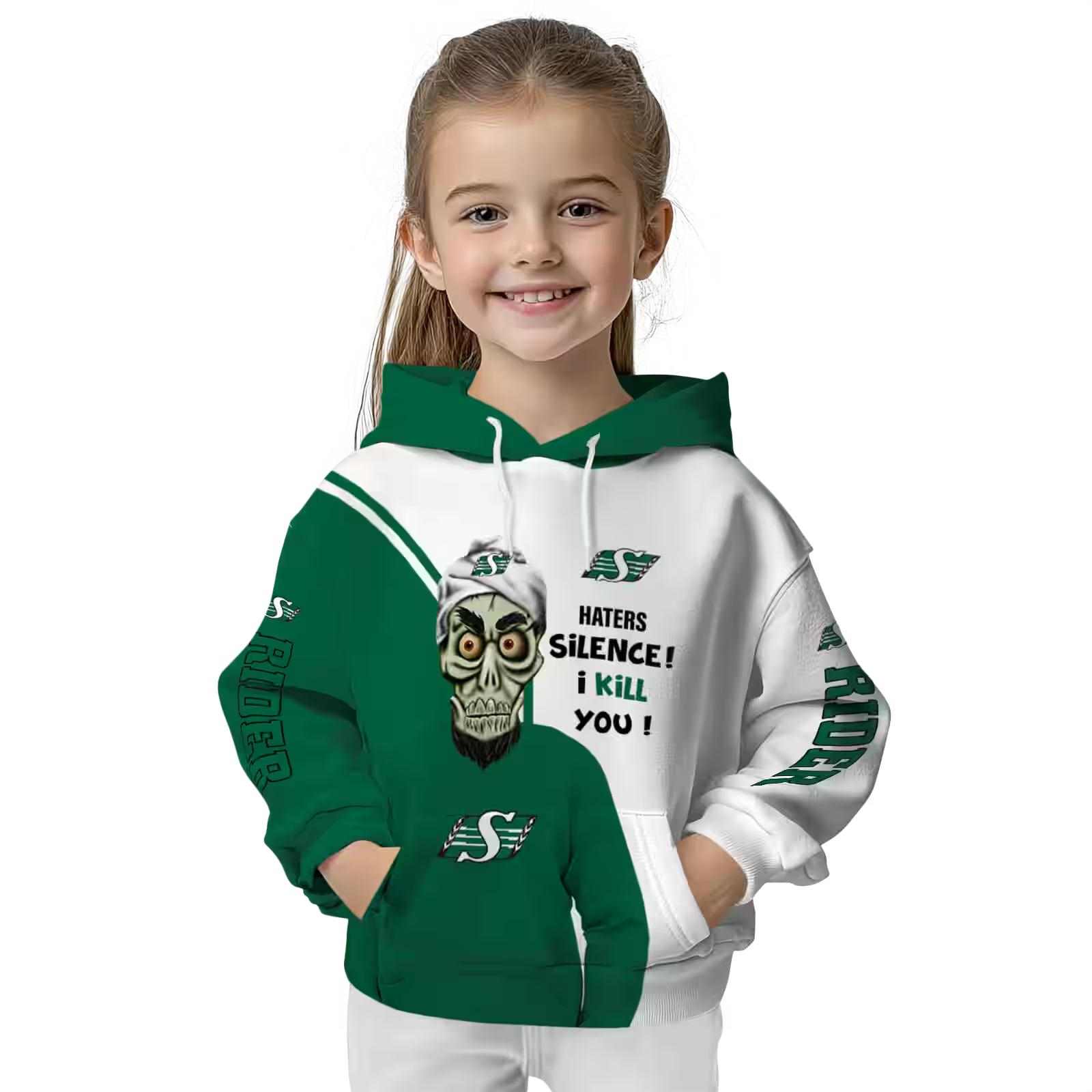 saskatchewan roughriders achmed skull green hoodie top rated