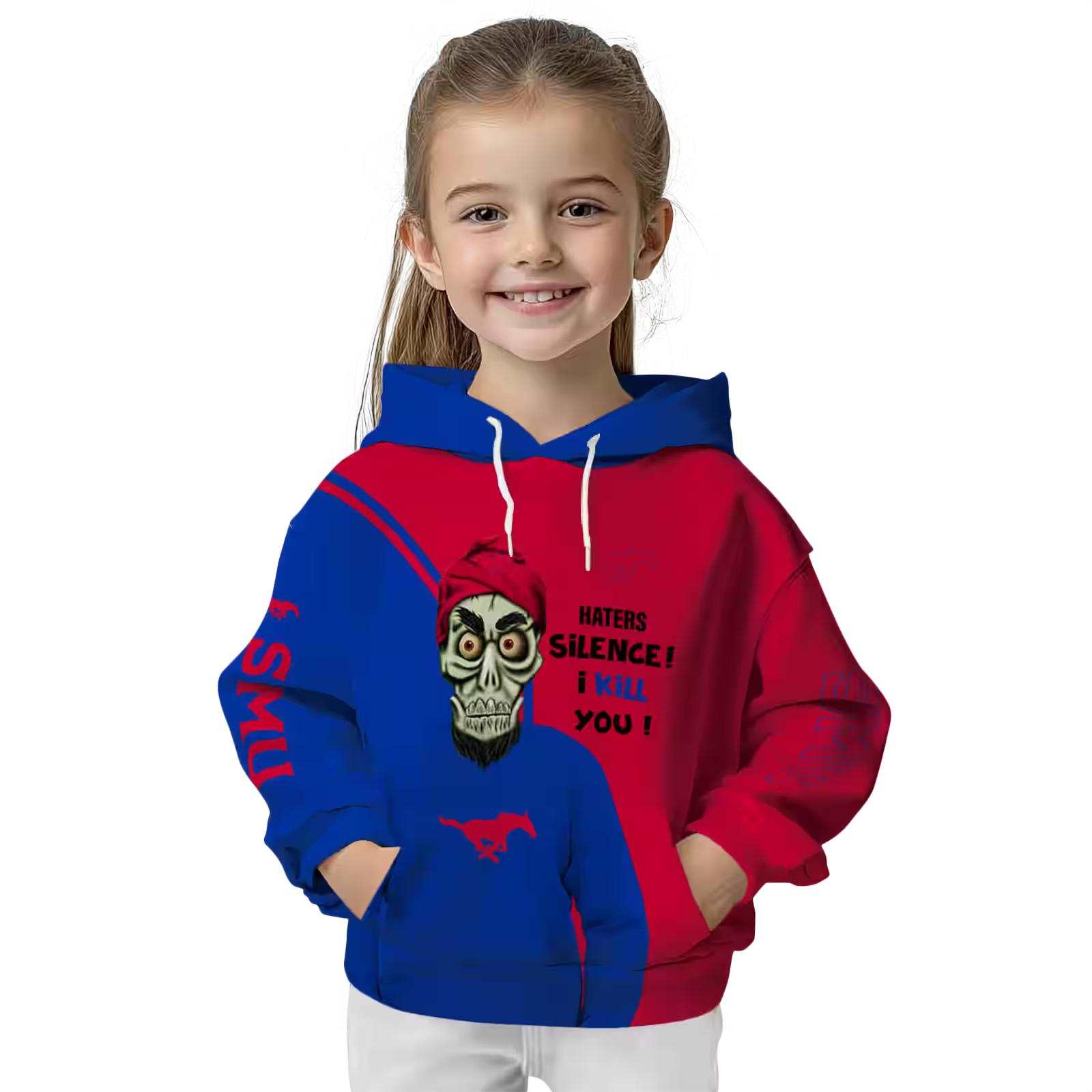 smu mustangs achmed skull blue hoodie top rated