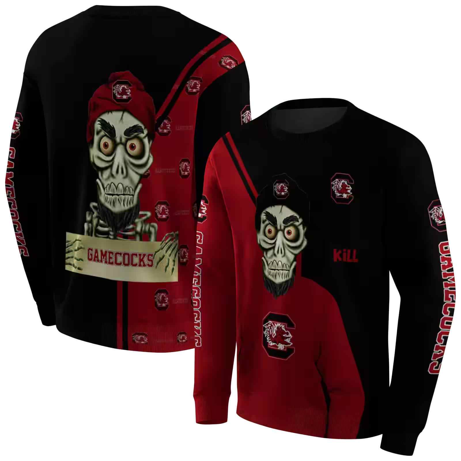 south carolina gamecocks achmed skull garnet hoodie premium grade