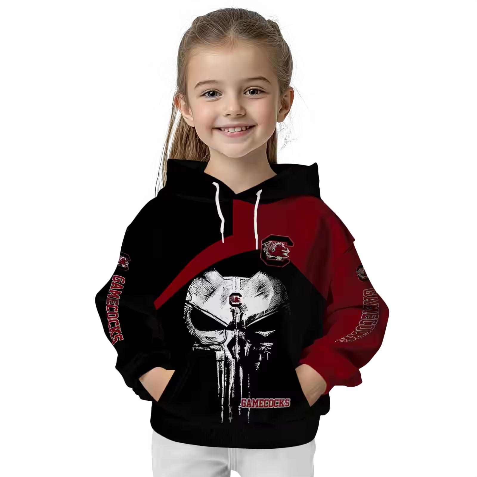 south carolina gamecocks skull punisher black hoodie top rated