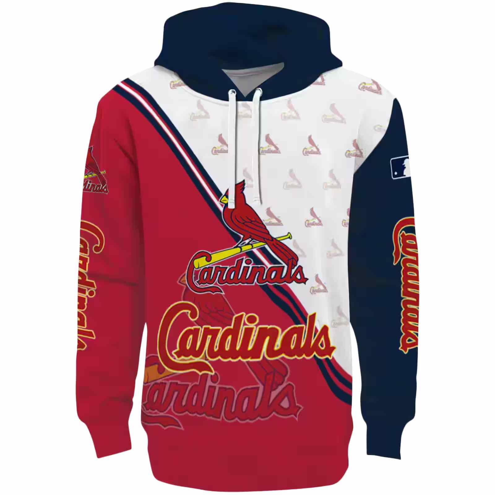 St. Louis Cardinals Diagonal Stripe Red White Hoodie