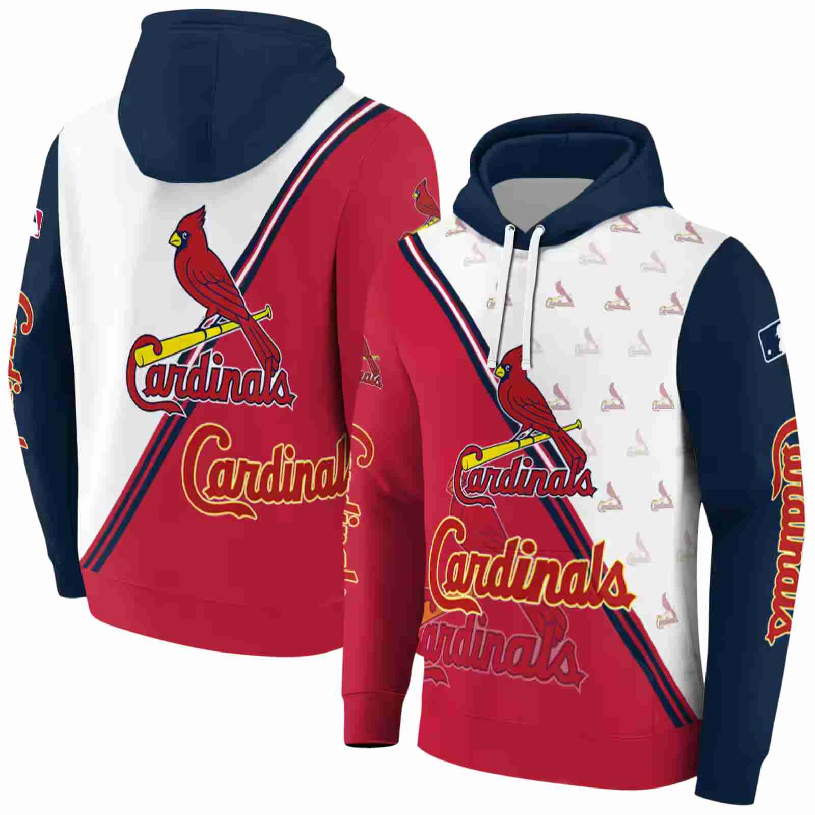 st louis cardinals diagonal stripe red white hoodie fashion forward