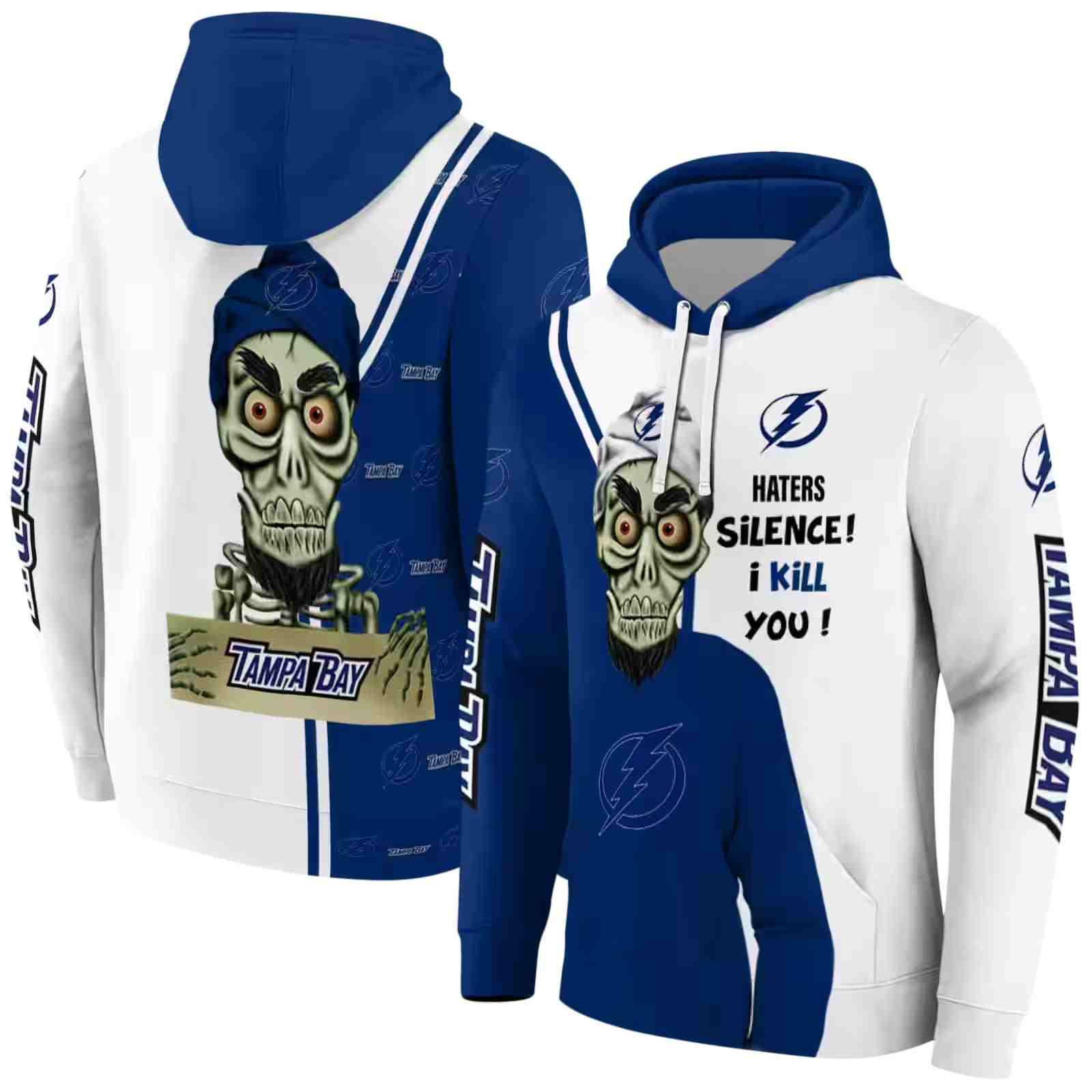 tampa bay lightning achmed skull blue hoodie fashion forward