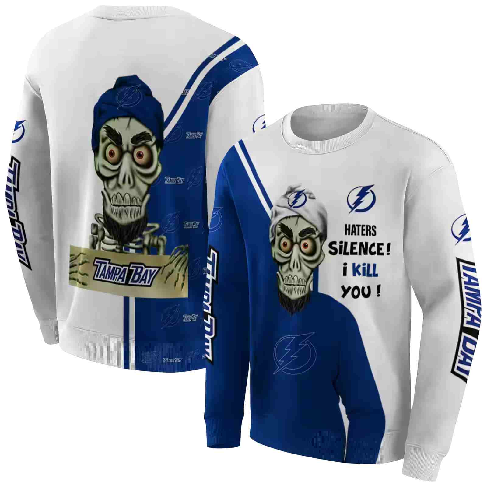 tampa bay lightning achmed skull blue hoodie premium grade