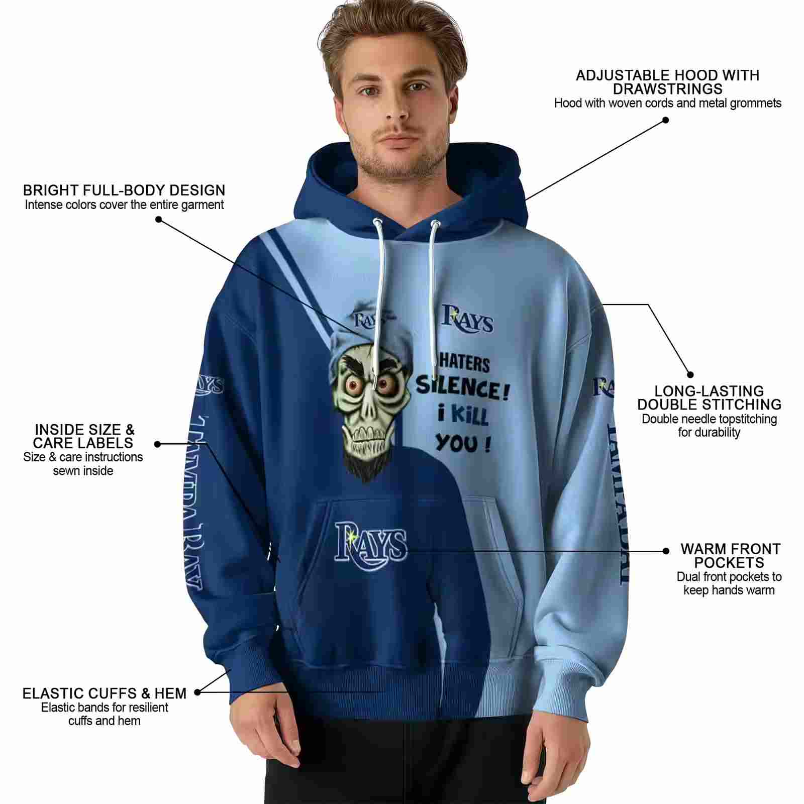 tampa bay rays achmed skull navy hoodie latest model