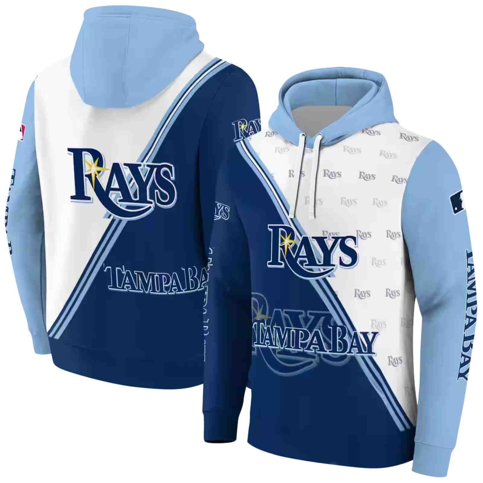 tampa bay rays diagonal stripe navy white hoodie fashion forward