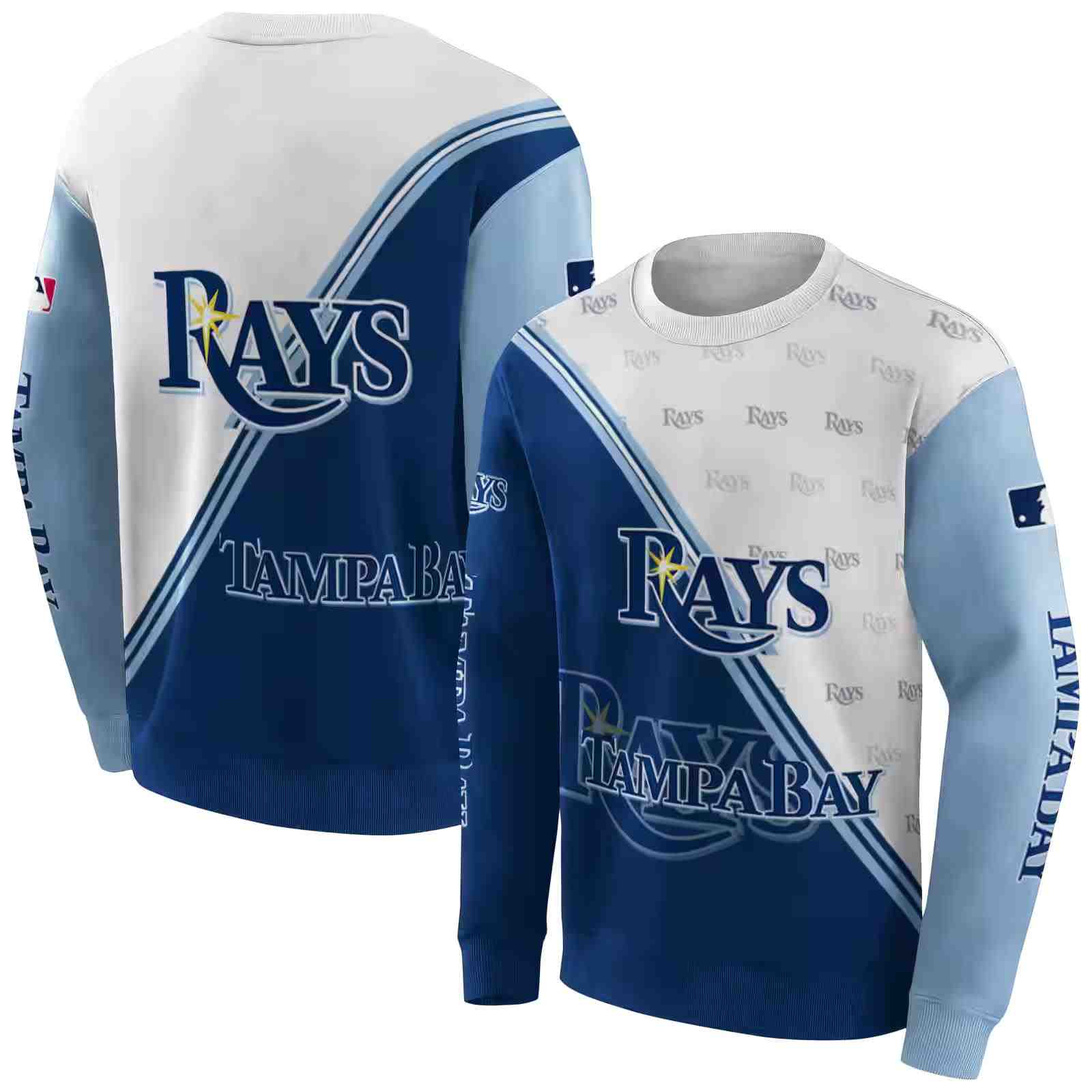 tampa bay rays diagonal stripe navy white hoodie premium grade