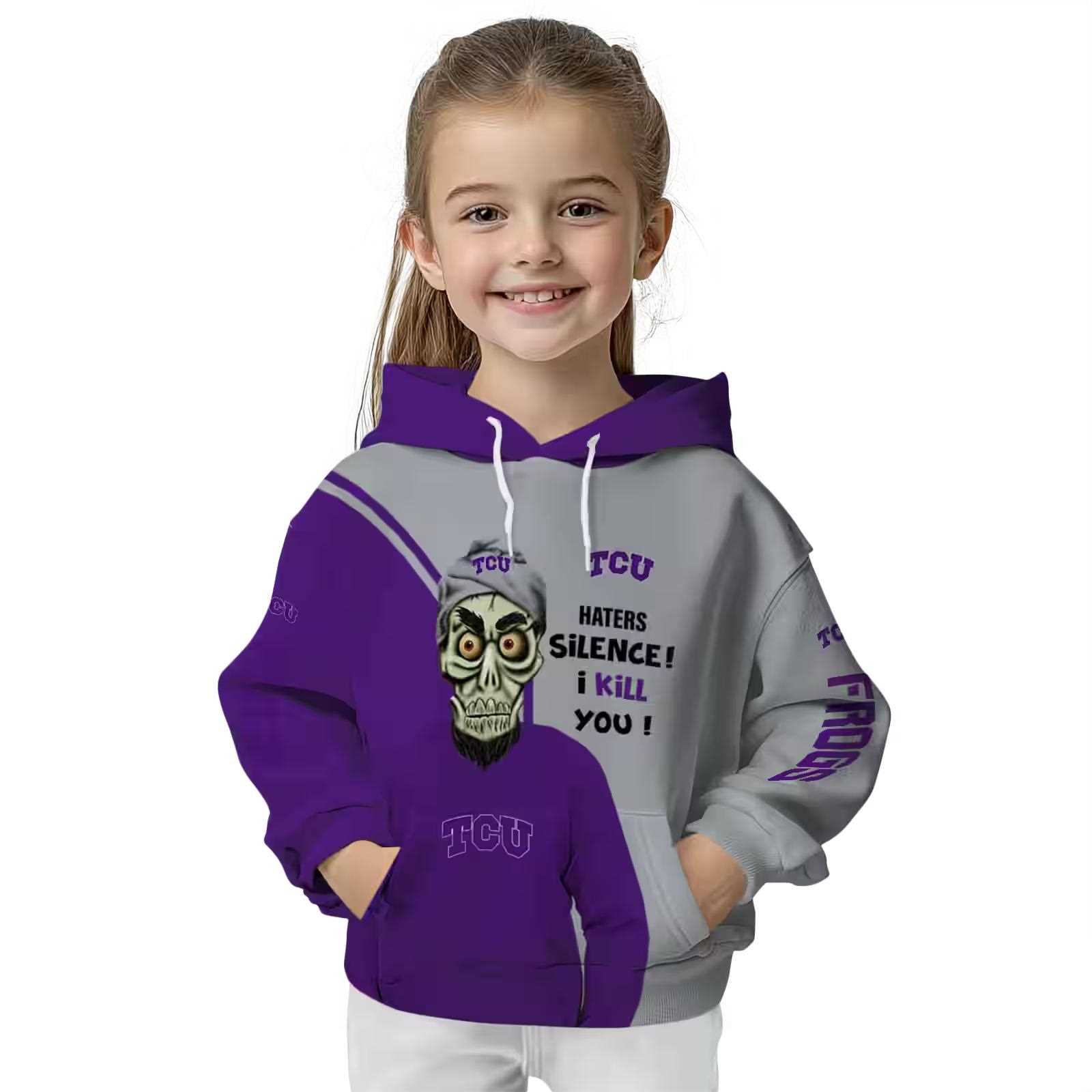 tcu horned frogs achmed skull purple hoodie top rated