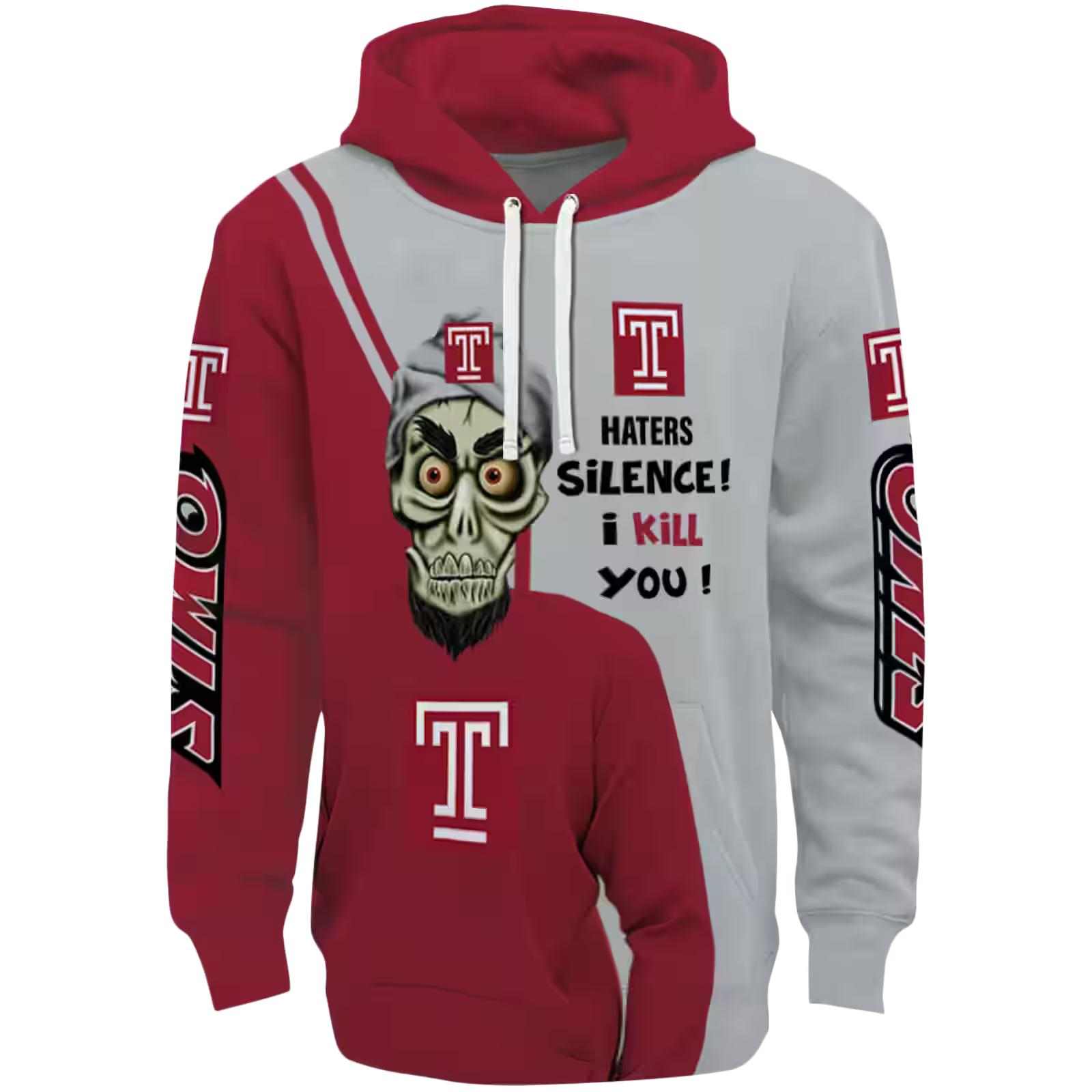 Temple Owls Achmed Skull Red Hoodie