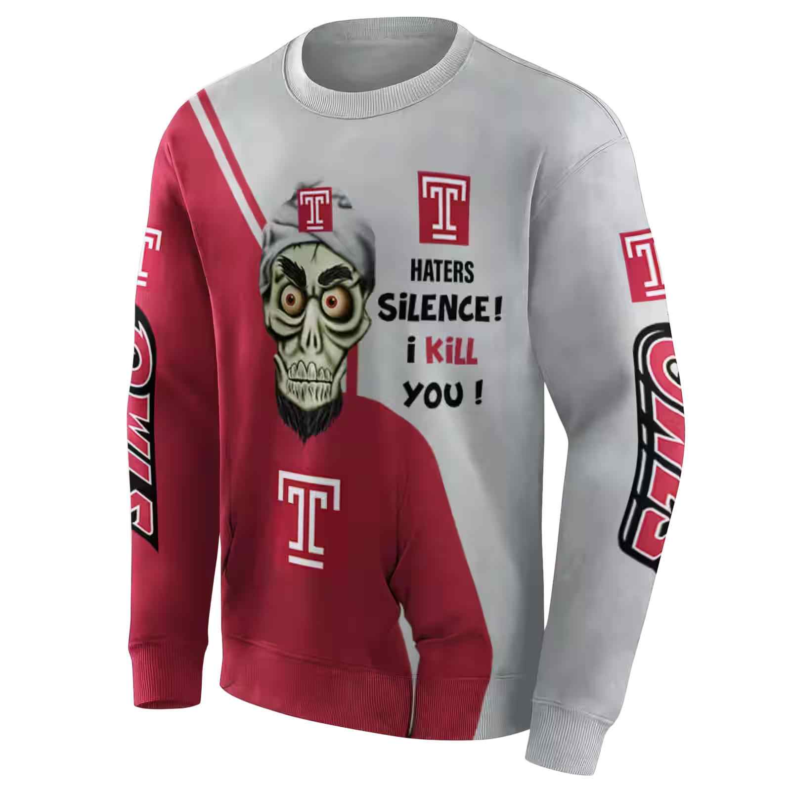 temple owls achmed skull red hoodie new arrival