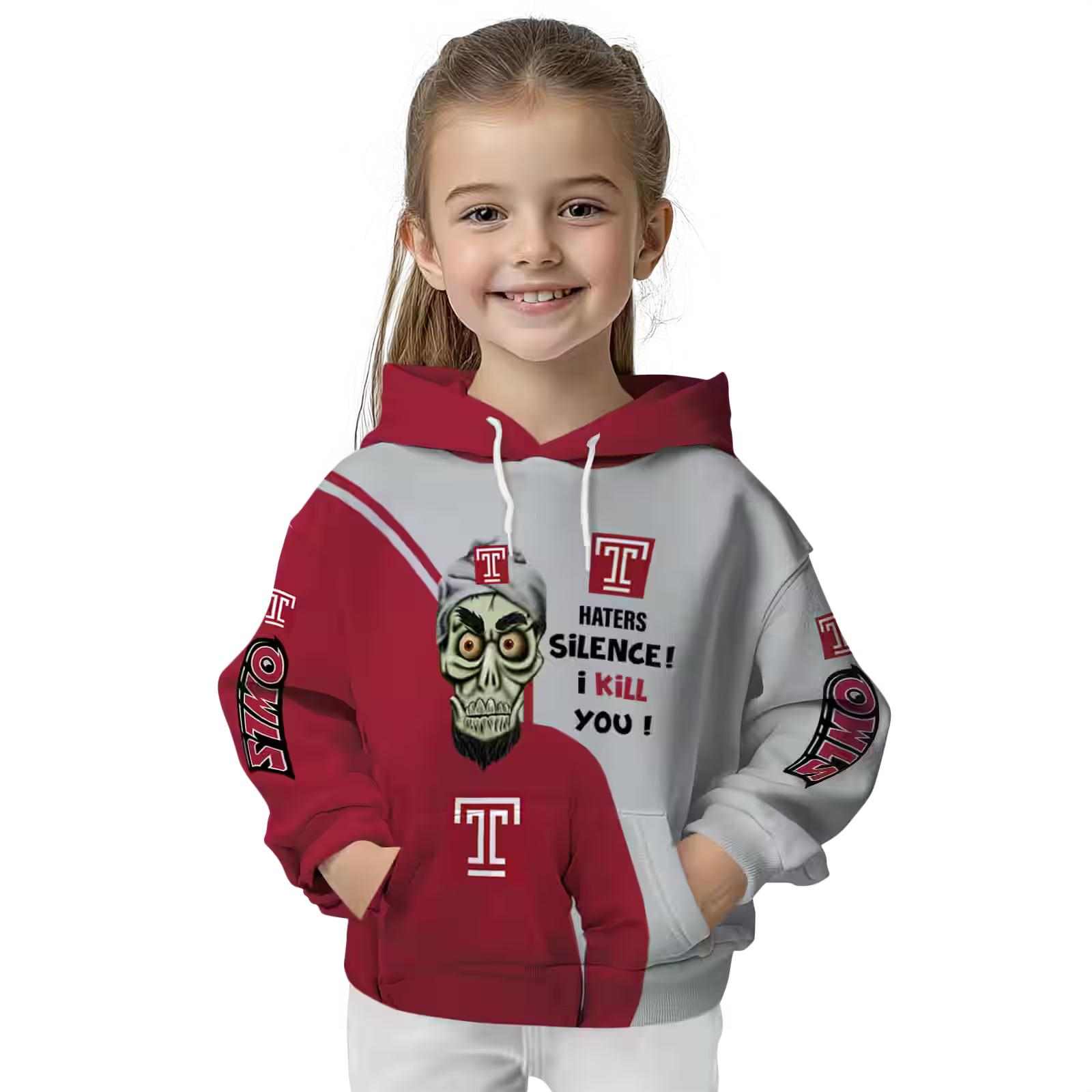 temple owls achmed skull red hoodie top rated