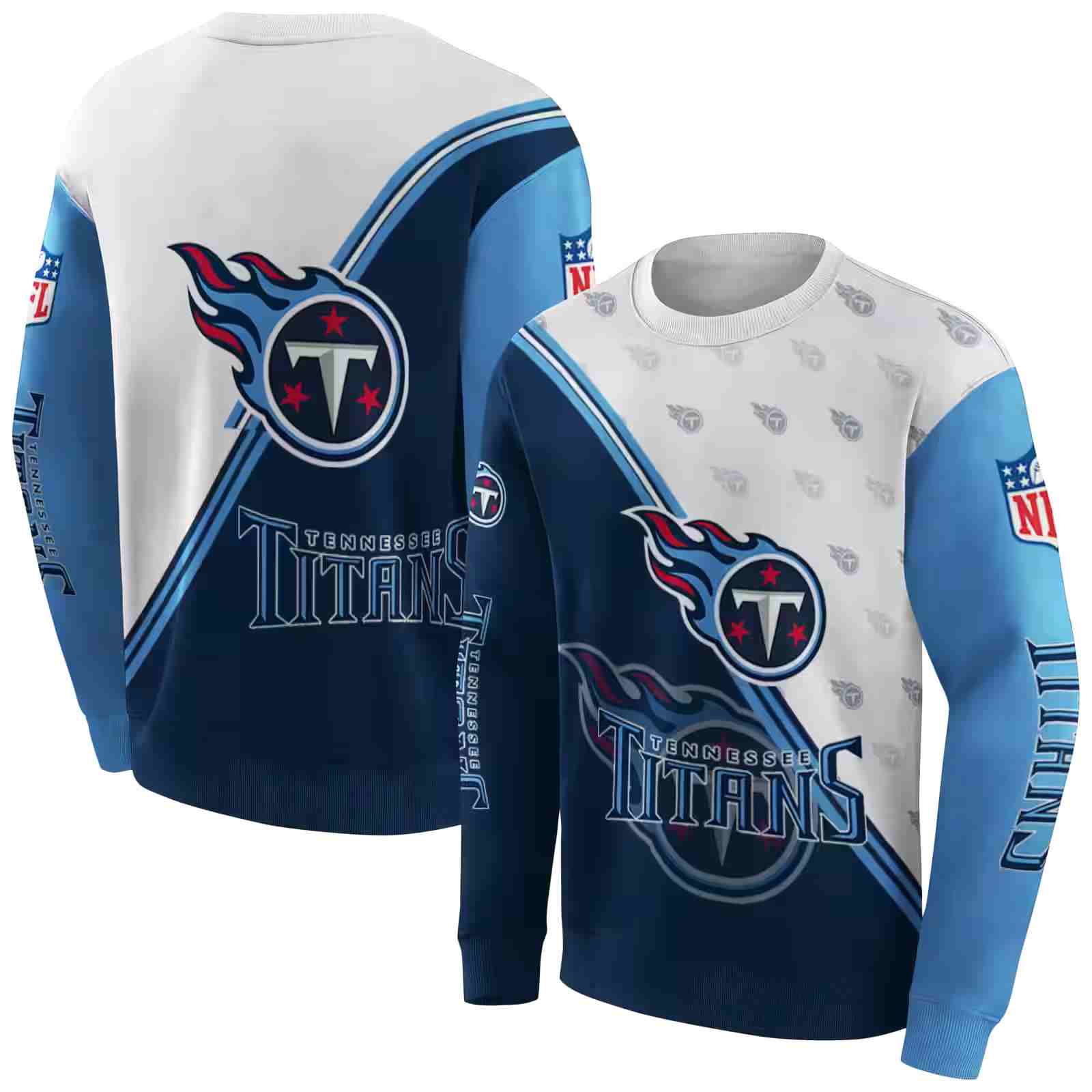 tennessee titans diagonal stripe navy white hoodie premium grade