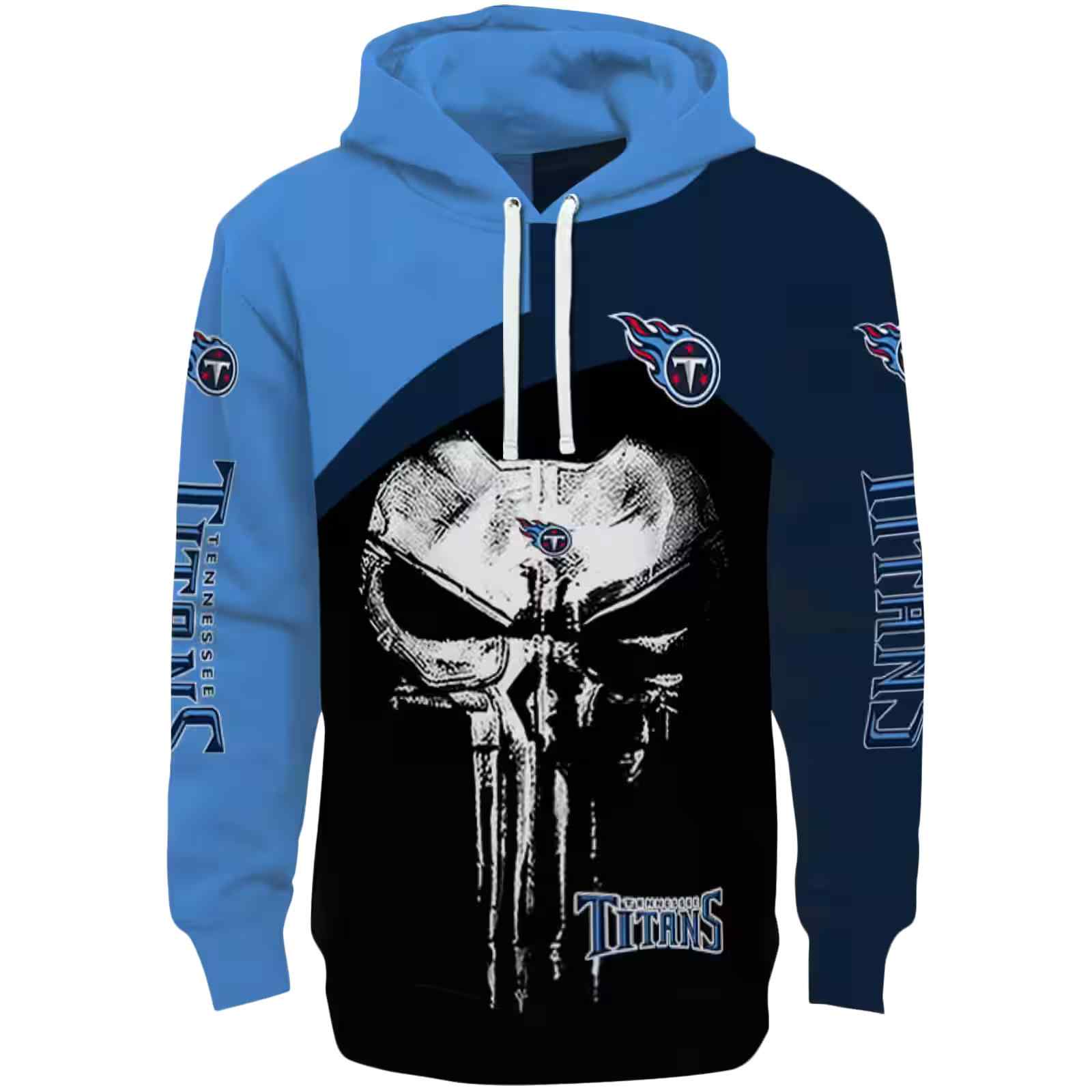 Tennessee Titans Skull Punisher Blue Black Hoodie