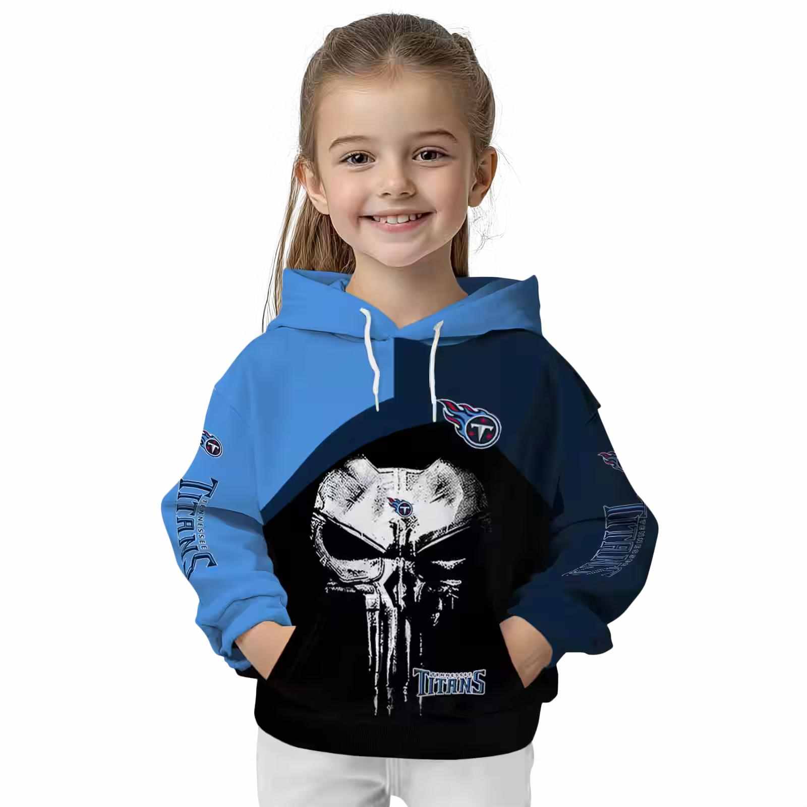 tennessee titans skull punisher blue black hoodie top rated