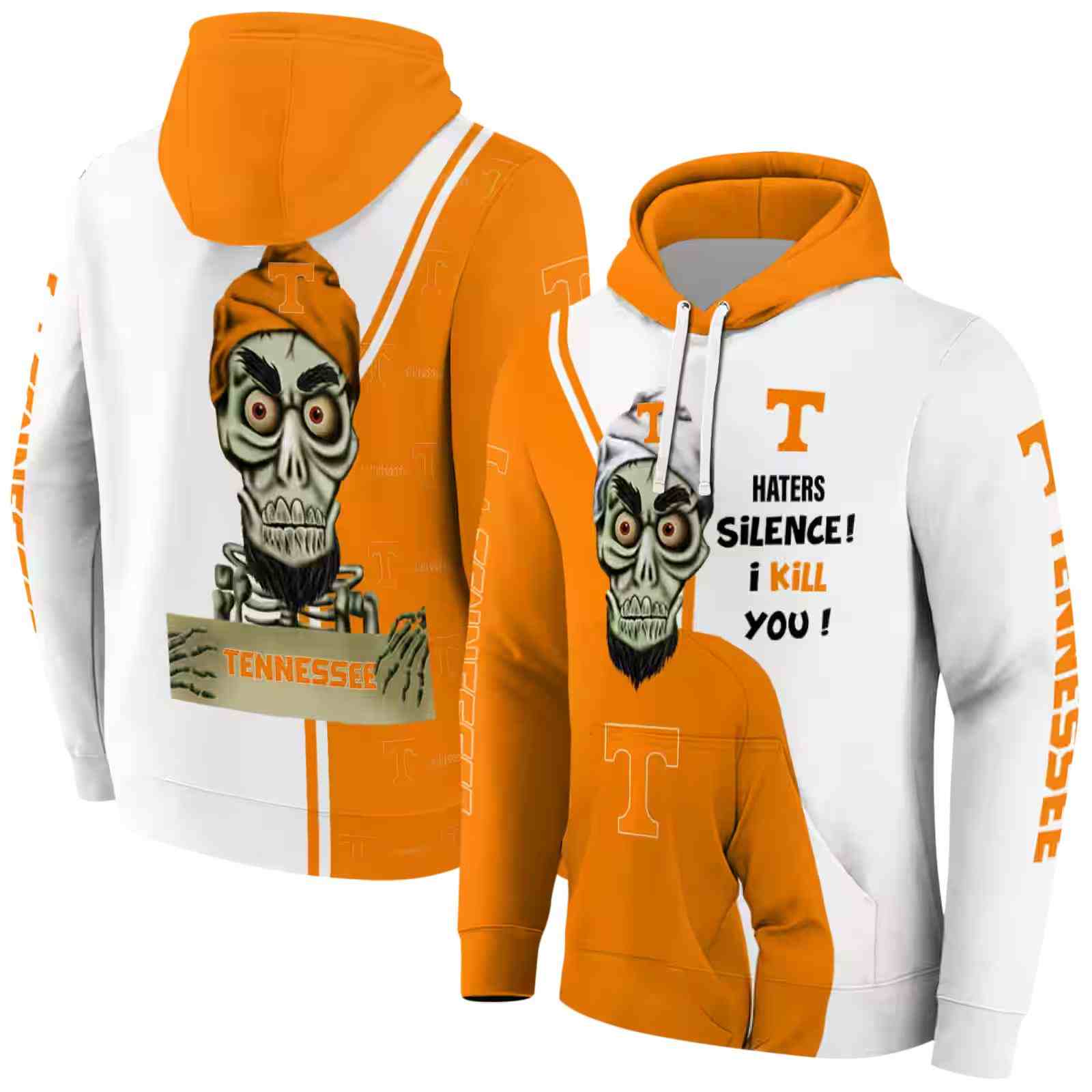 tennessee volunteers achmed skull orange hoodie fashion forward