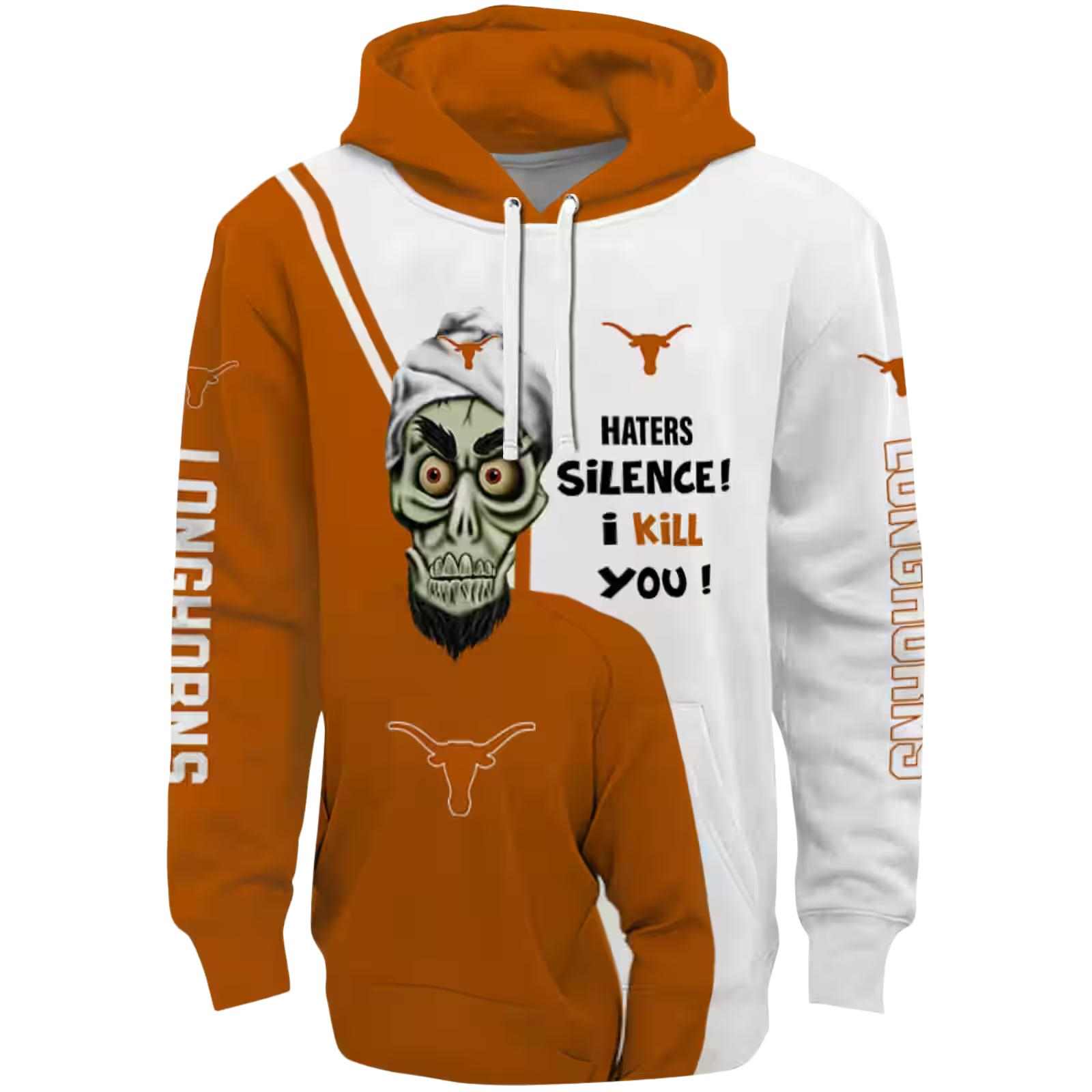 Texas Longhorns Achmed Skull Orange Hoodie