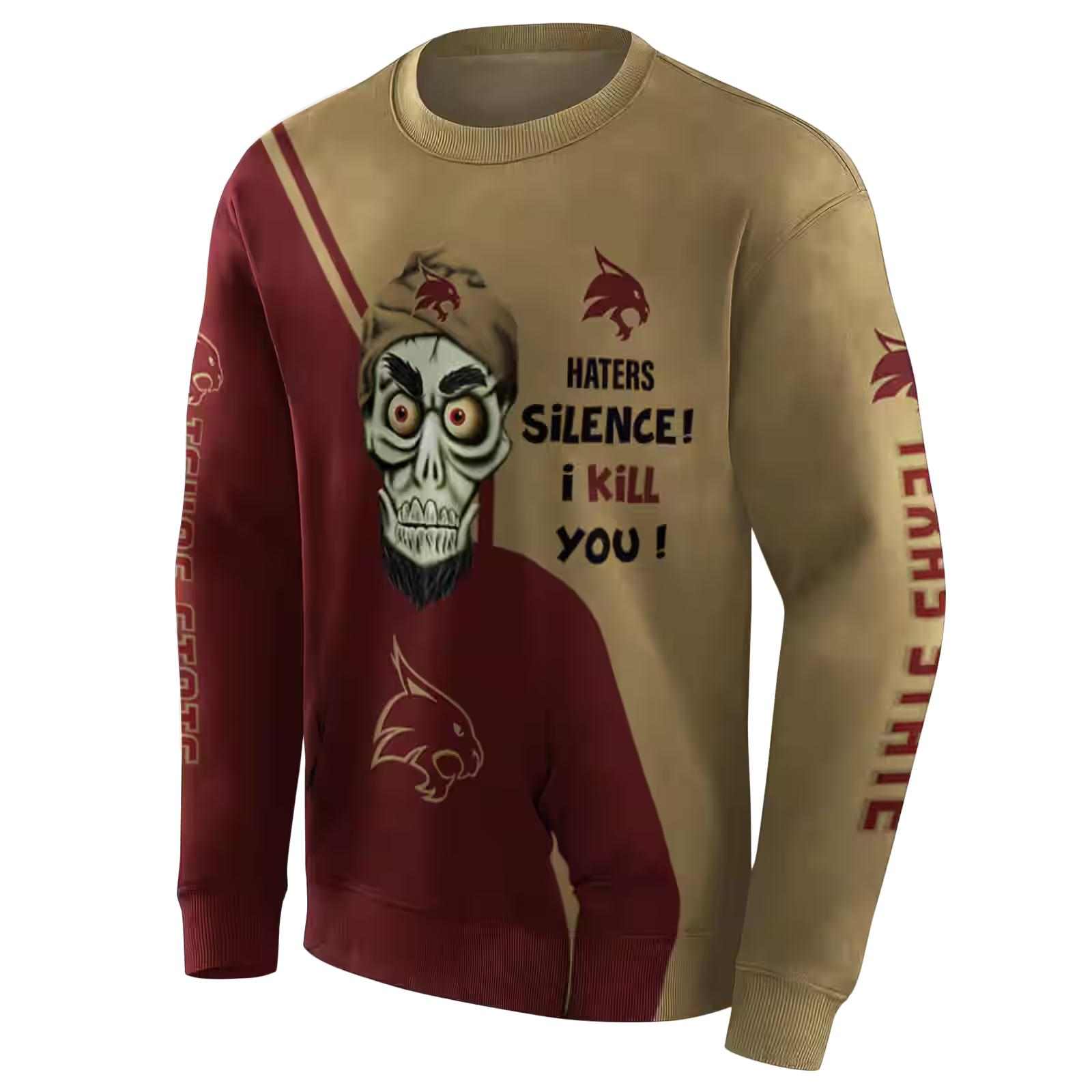 texas state bobcats achmed skull maroon hoodie new arrival